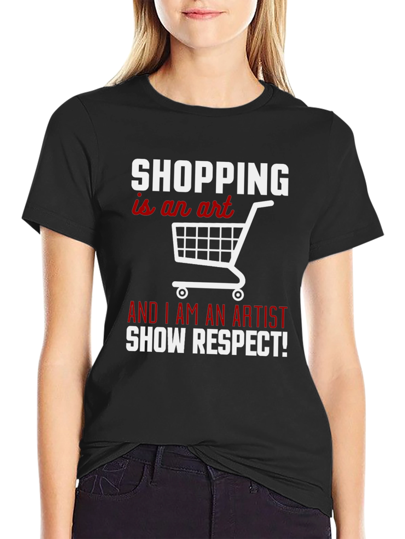 Black Shopping is an Art T-Shirt - Artist Respect Tee view 2