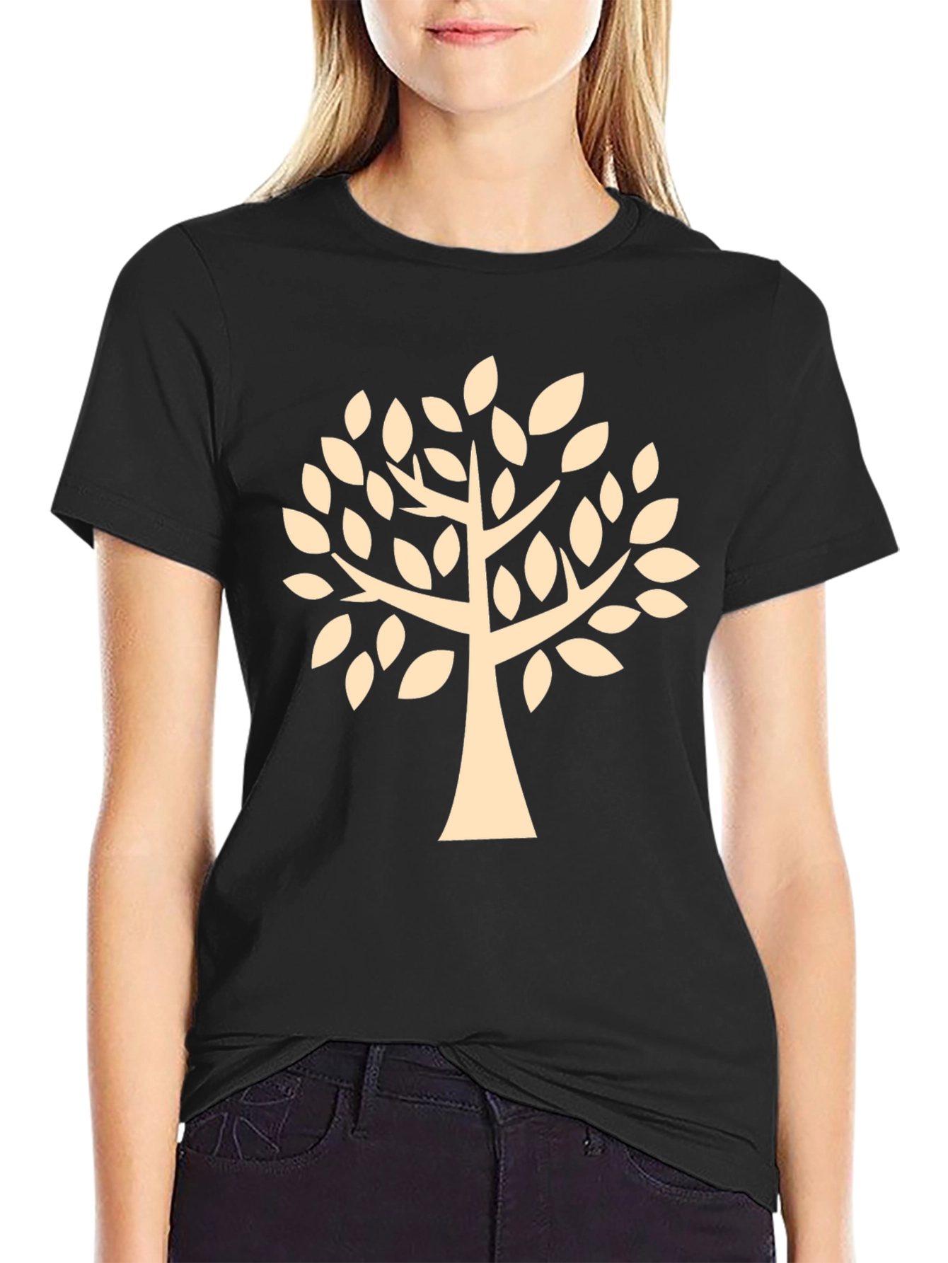 Black Tree Graphic Tee - Stylish Men's Black T-Shirt view 2