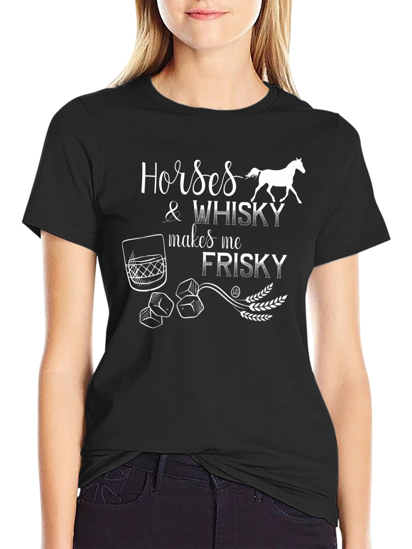 Black Horses & Whiskey Graphic T-Shirt view 2