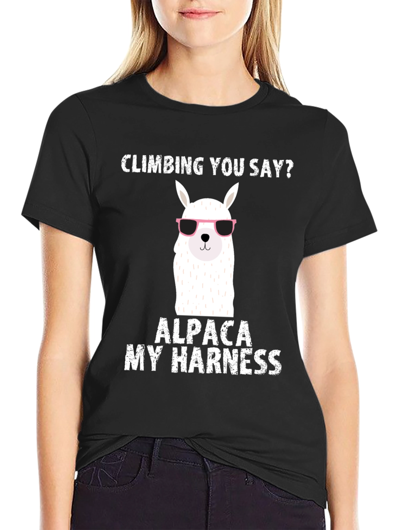 Black Climbing Alpaca T-Shirt view 2