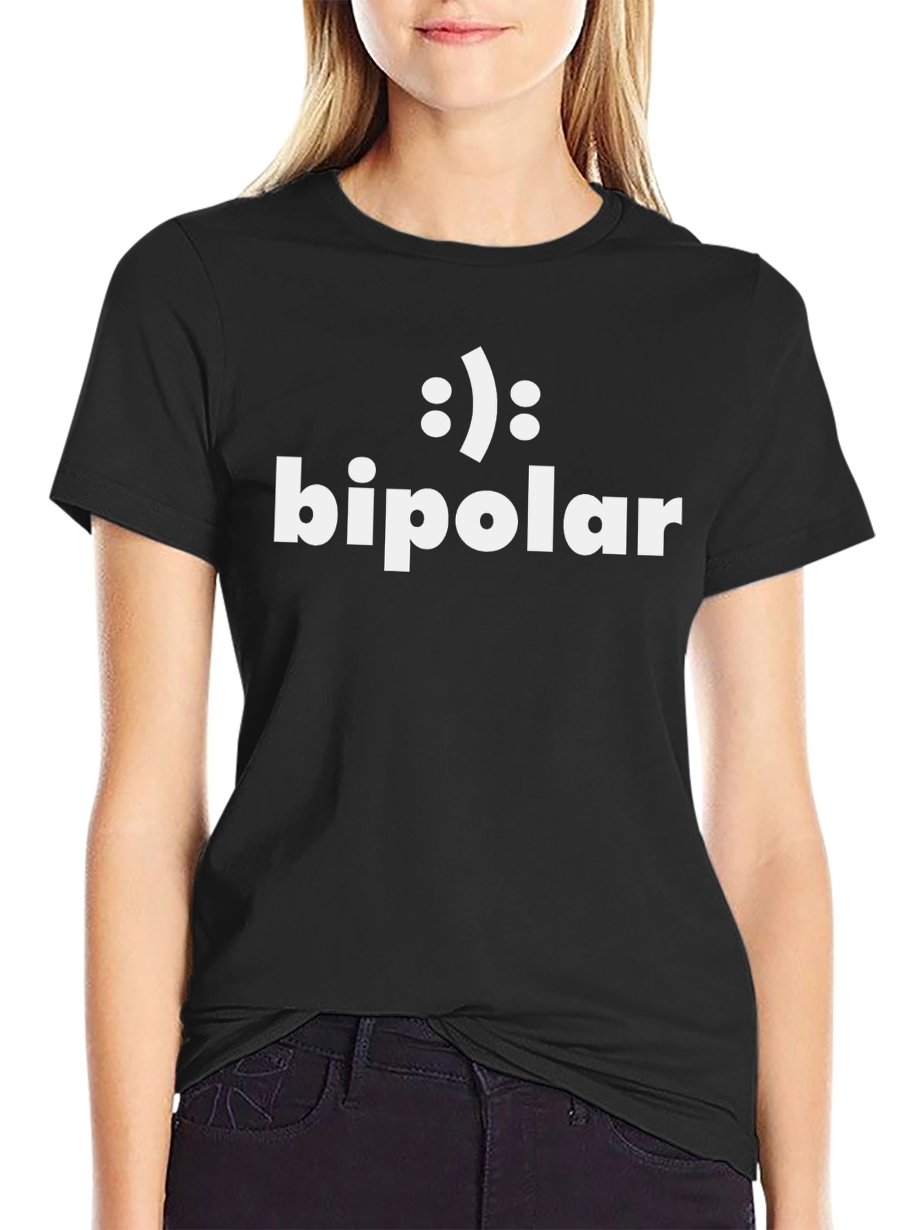 Black Bipolar T-Shirt - Humor Tee view 2