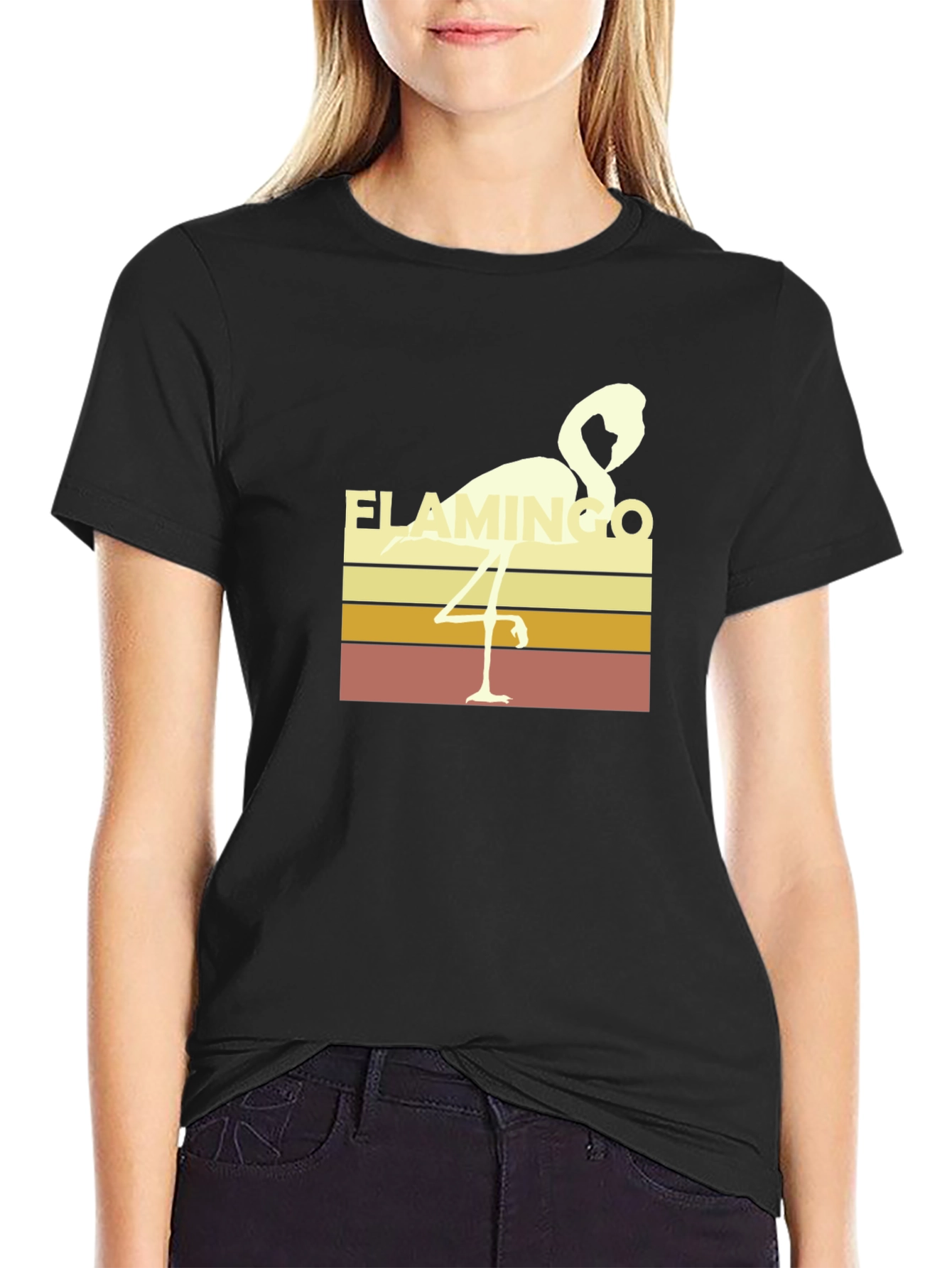 Retro Flamingo T-Shirt - Black - 2