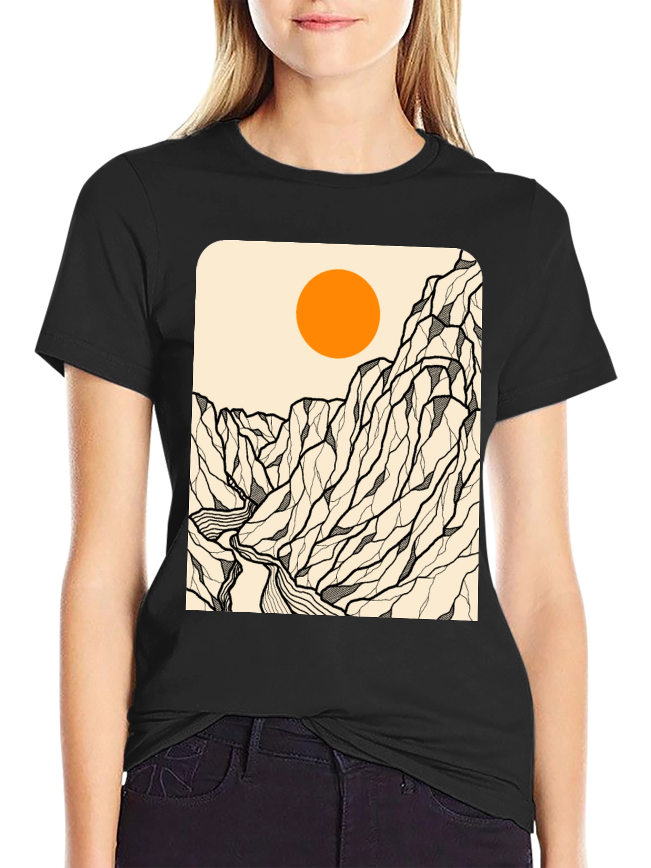 Black Mountain Range Graphic Tee - Black view 2