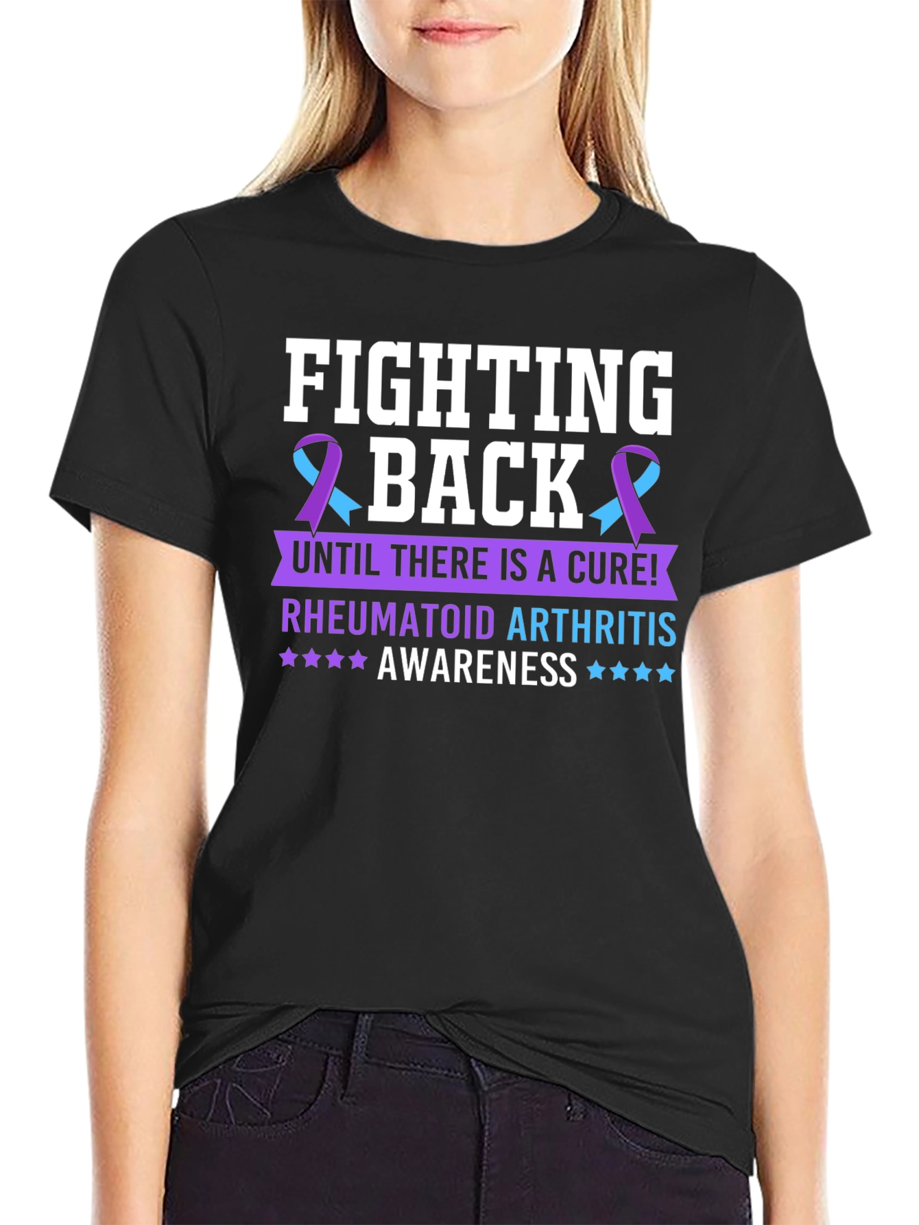 Black Rheumatoid Arthritis Awareness T-Shirt view 2
