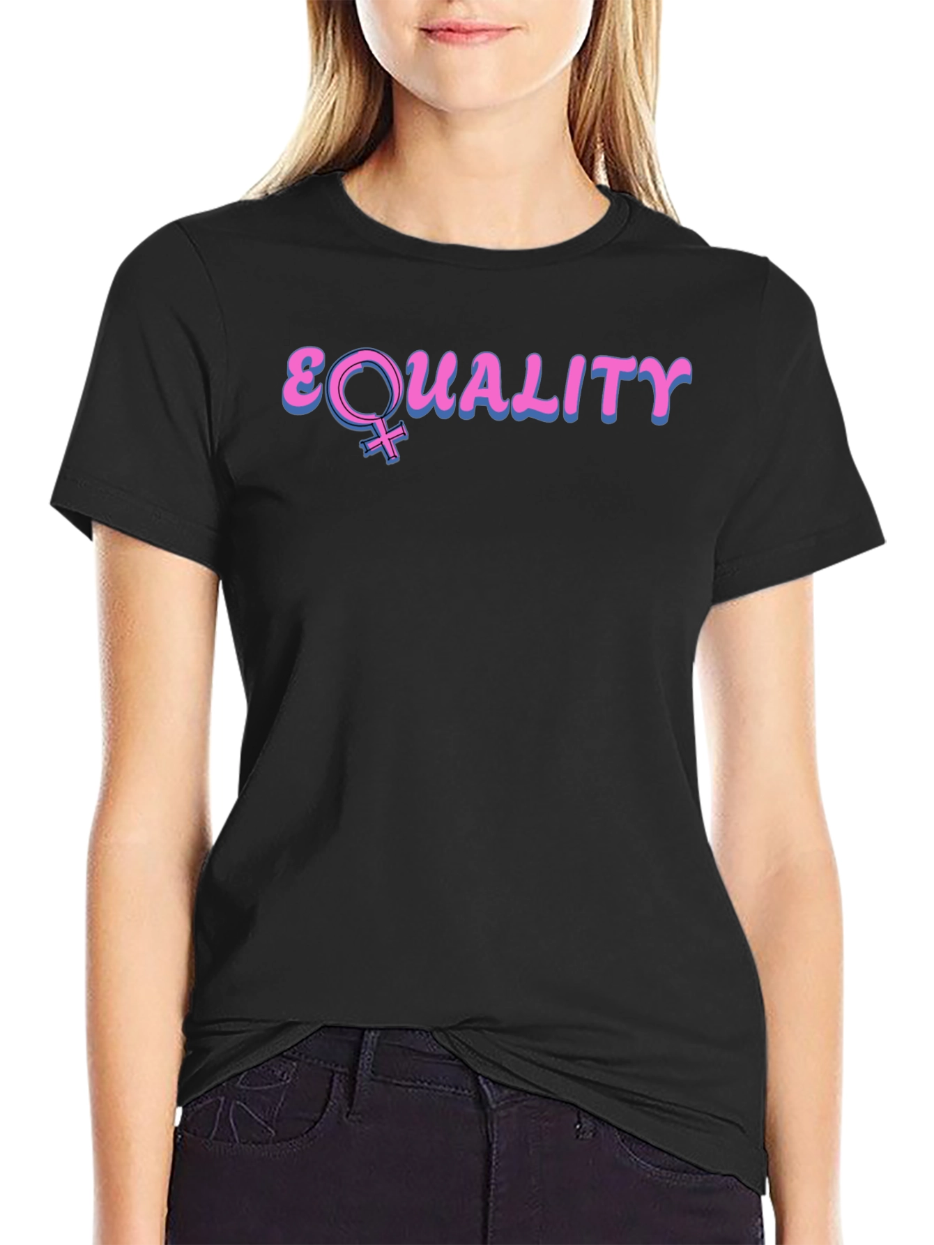 Black Equality T-Shirt Feminist Symbol Tee view 2