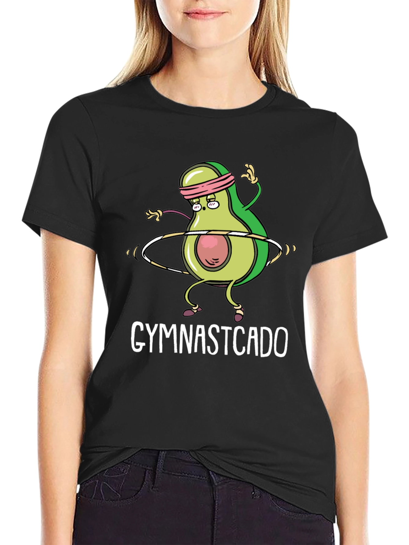 Black Gymnastcado Avocado Gymnast T-Shirt view 2