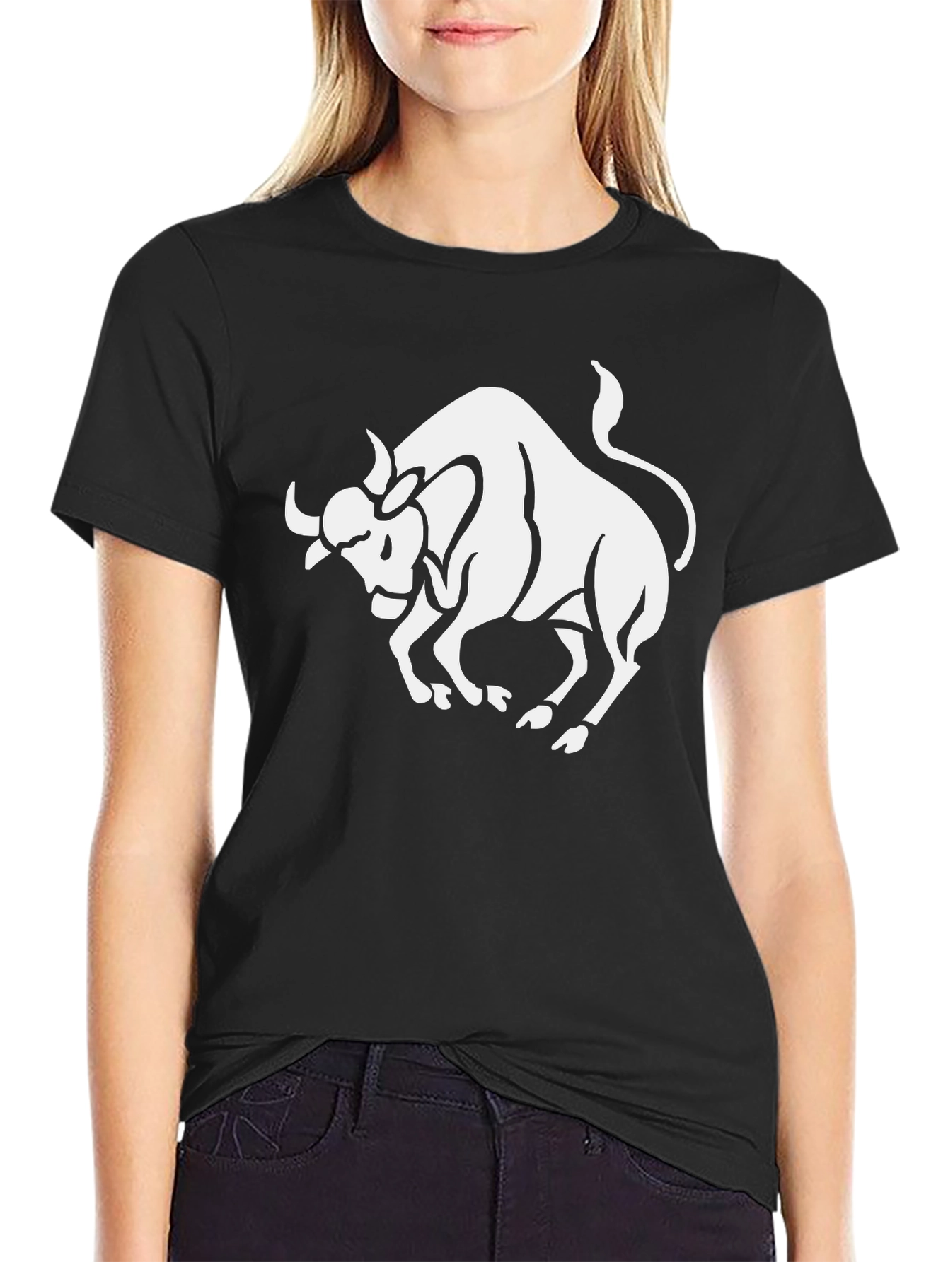 Black Bull Graphic Tee - Black Cotton Short Sleeve Shirt view 2