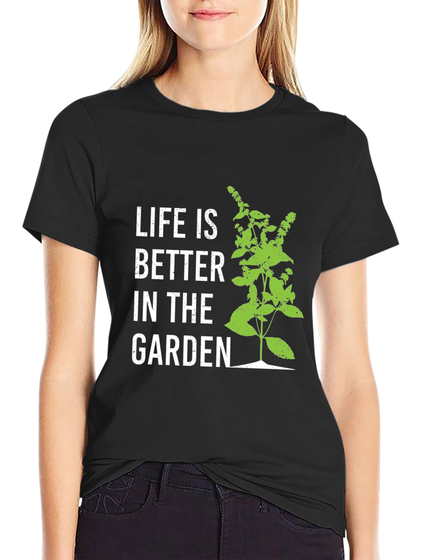 Black Life is Better in the Garden Black T-Shirt view 2