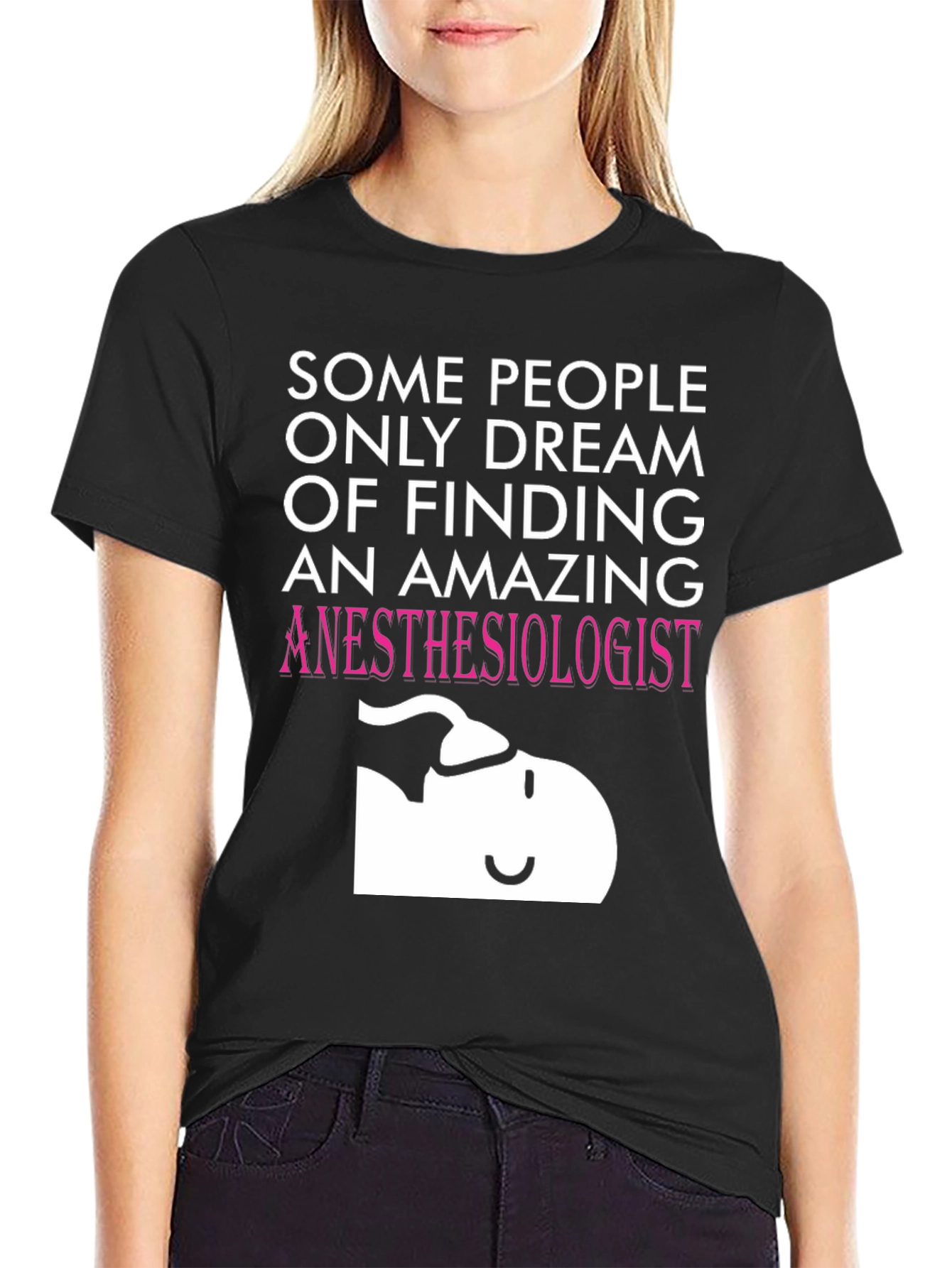 Black Amazing Anesthesiologist T-Shirt - Dream Job Apparel view 2