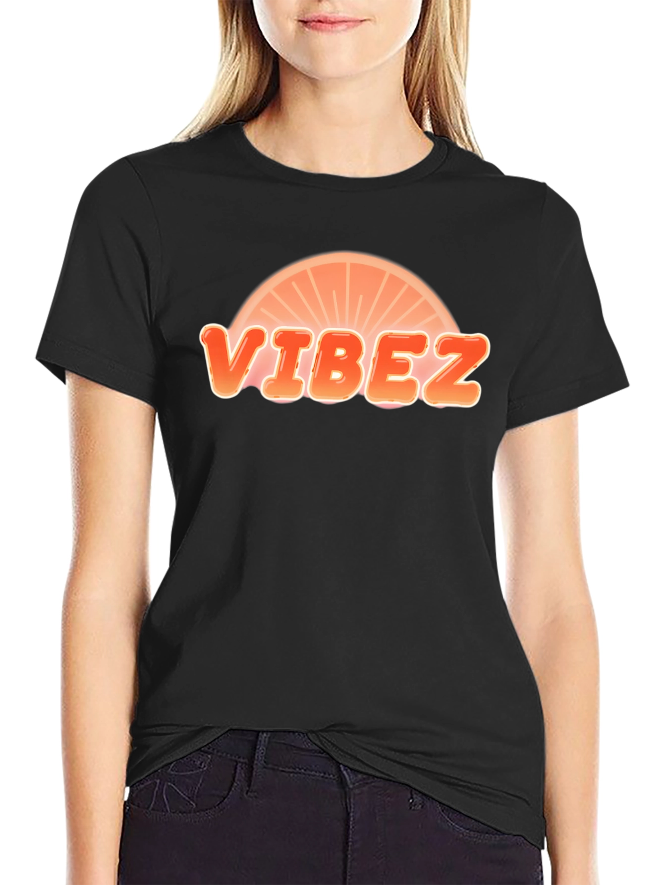 Black Vibez Graphic Black T-Shirt view 2