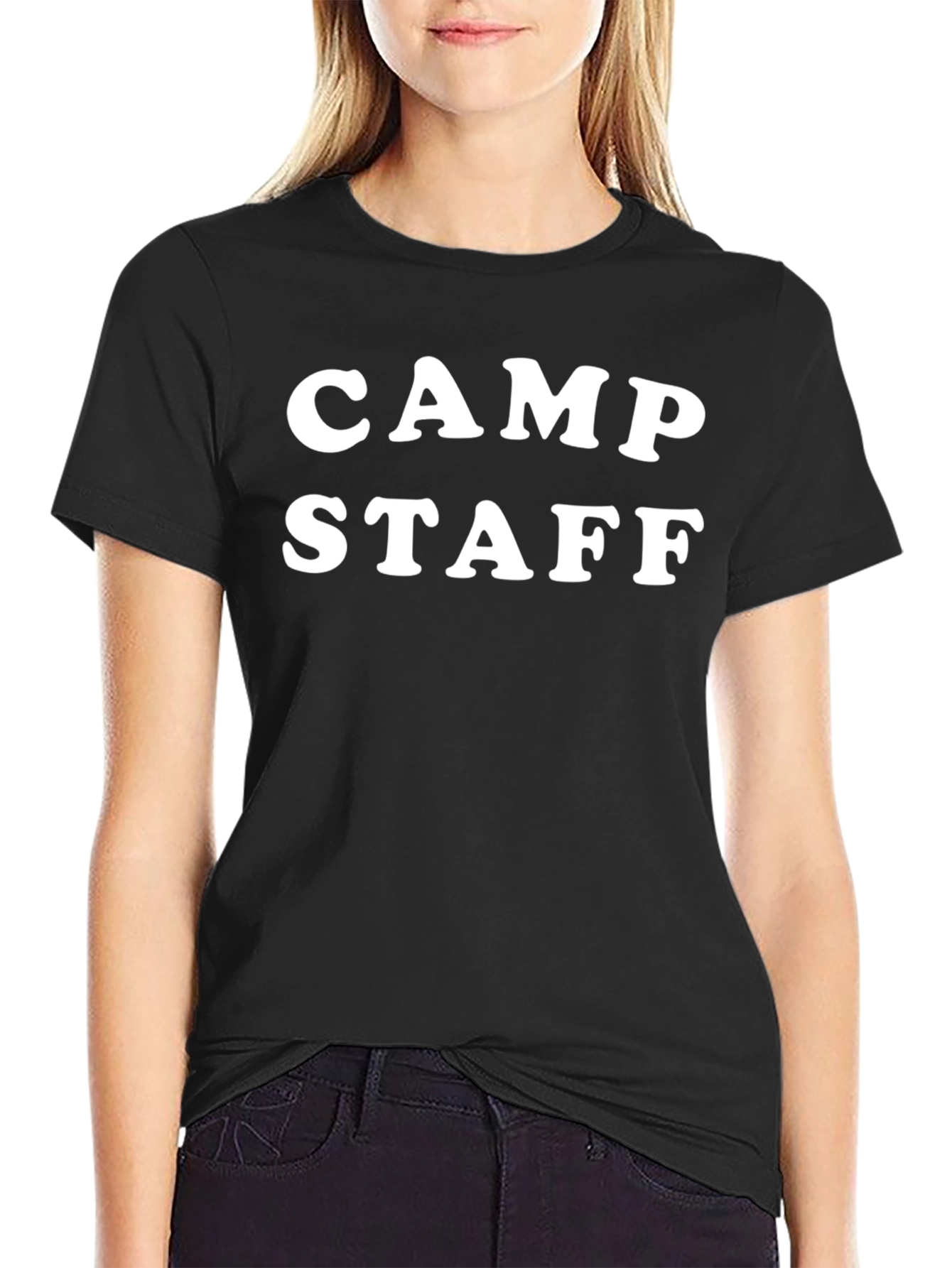 Black Camp Staff Black T-Shirt - Volunteer Crew Apparel view 2