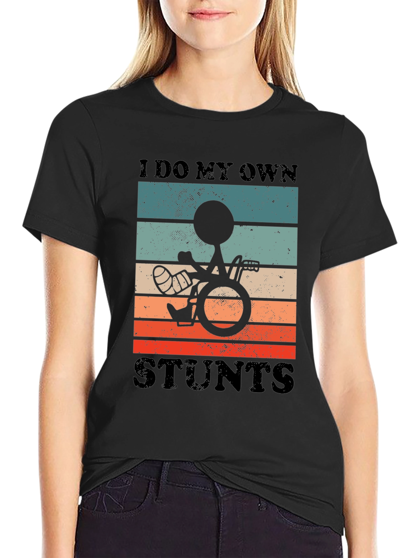 Black I Do My Own Stunts Graphic Tee - Unisex Black T-Shirt view 2