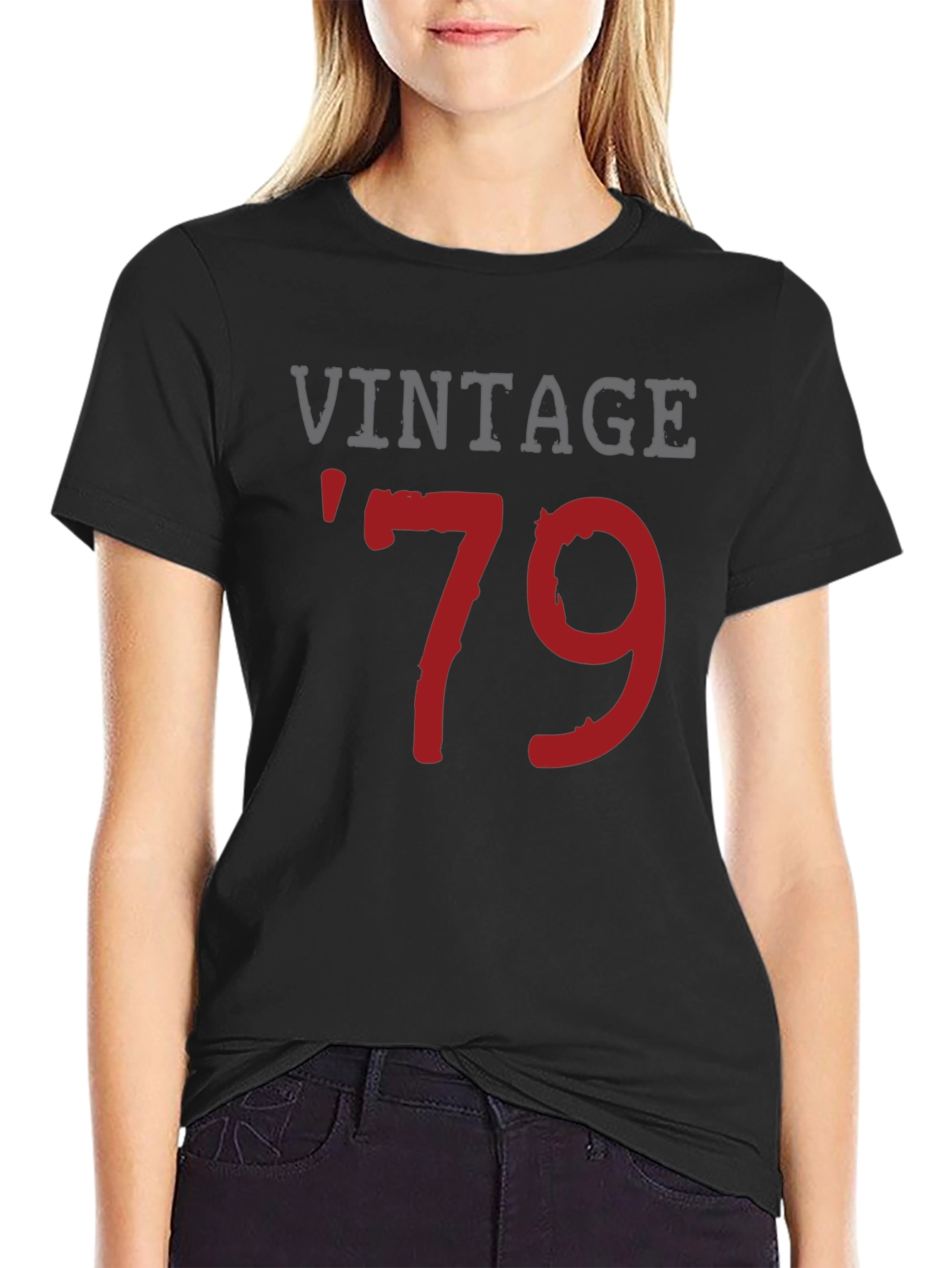 Black Vintage 1979 T-Shirt - Classic Birthday Gift view 2