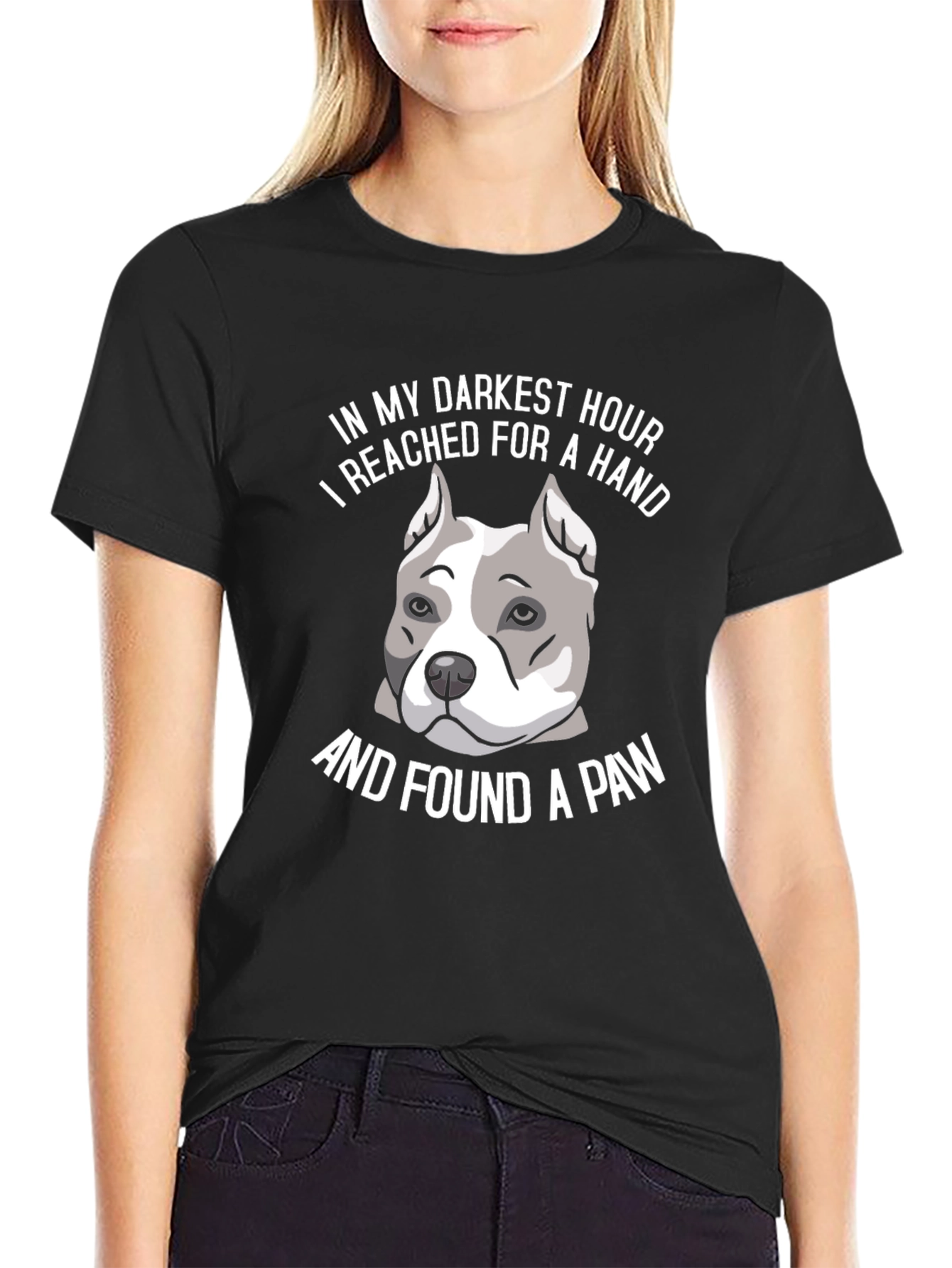 Black Dog Paw T-Shirt - In My Darkest Hour Pet Lover Tee view 2