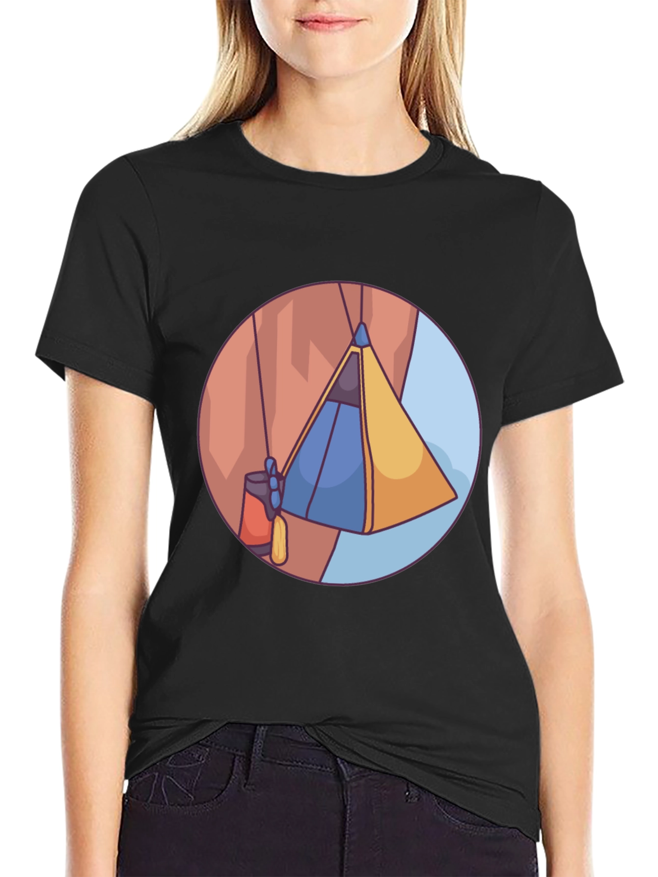 Black Cliffside Tent T-Shirt - Adventure Ready view 2