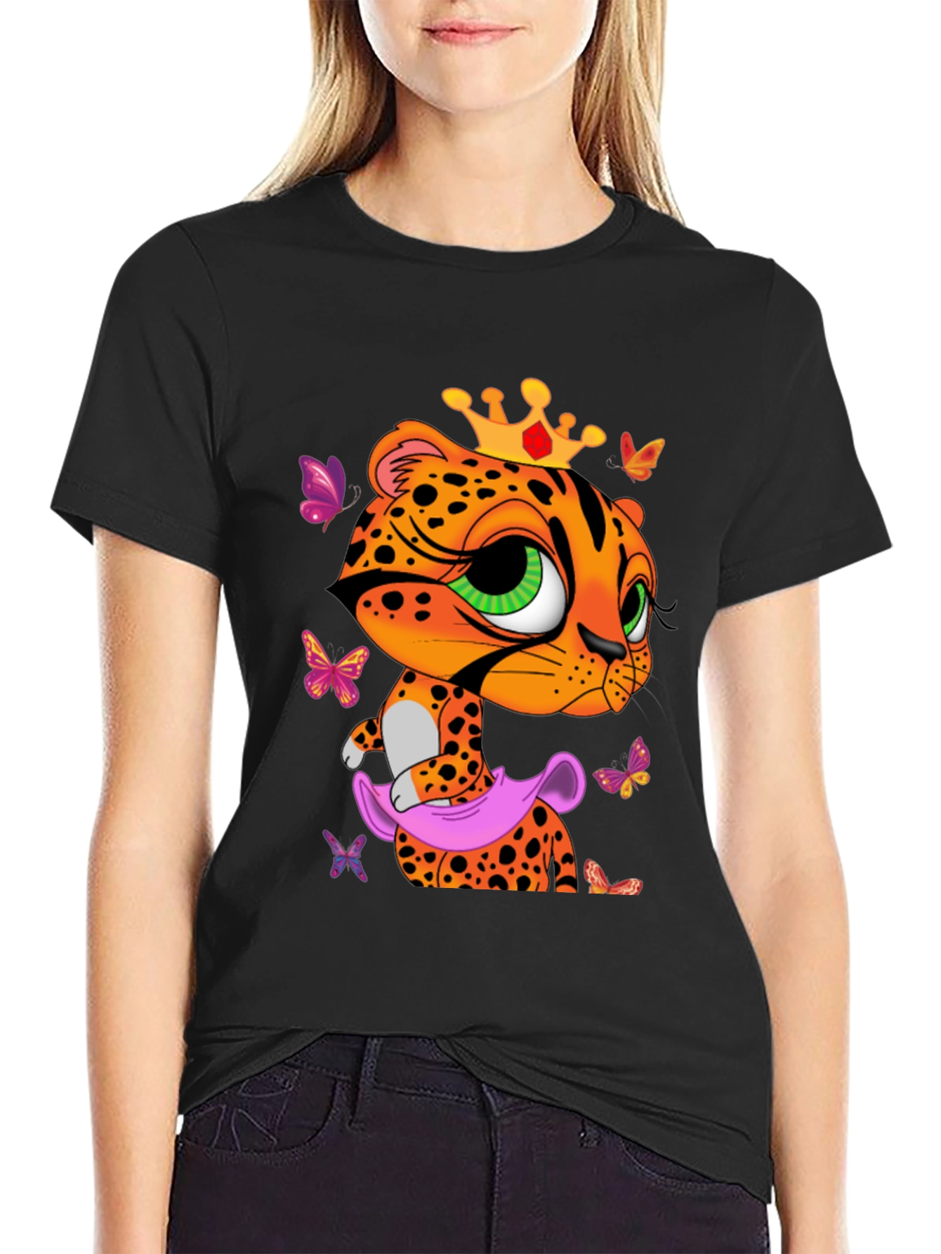 Black Leopard Princess T-Shirt - Fun & Stylish view 2