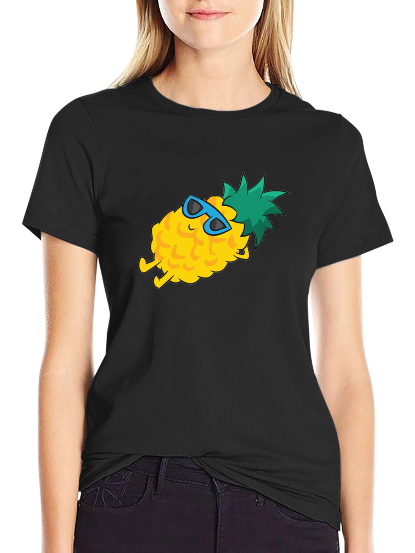 Black Chill Pineapple Graphic T-Shirt - Summer Vibes view 2