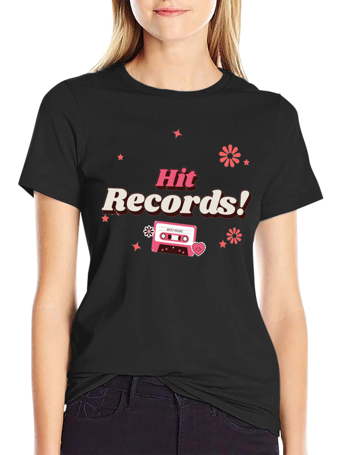 Black Hit Records Retro Cassette Graphic Tee view 2