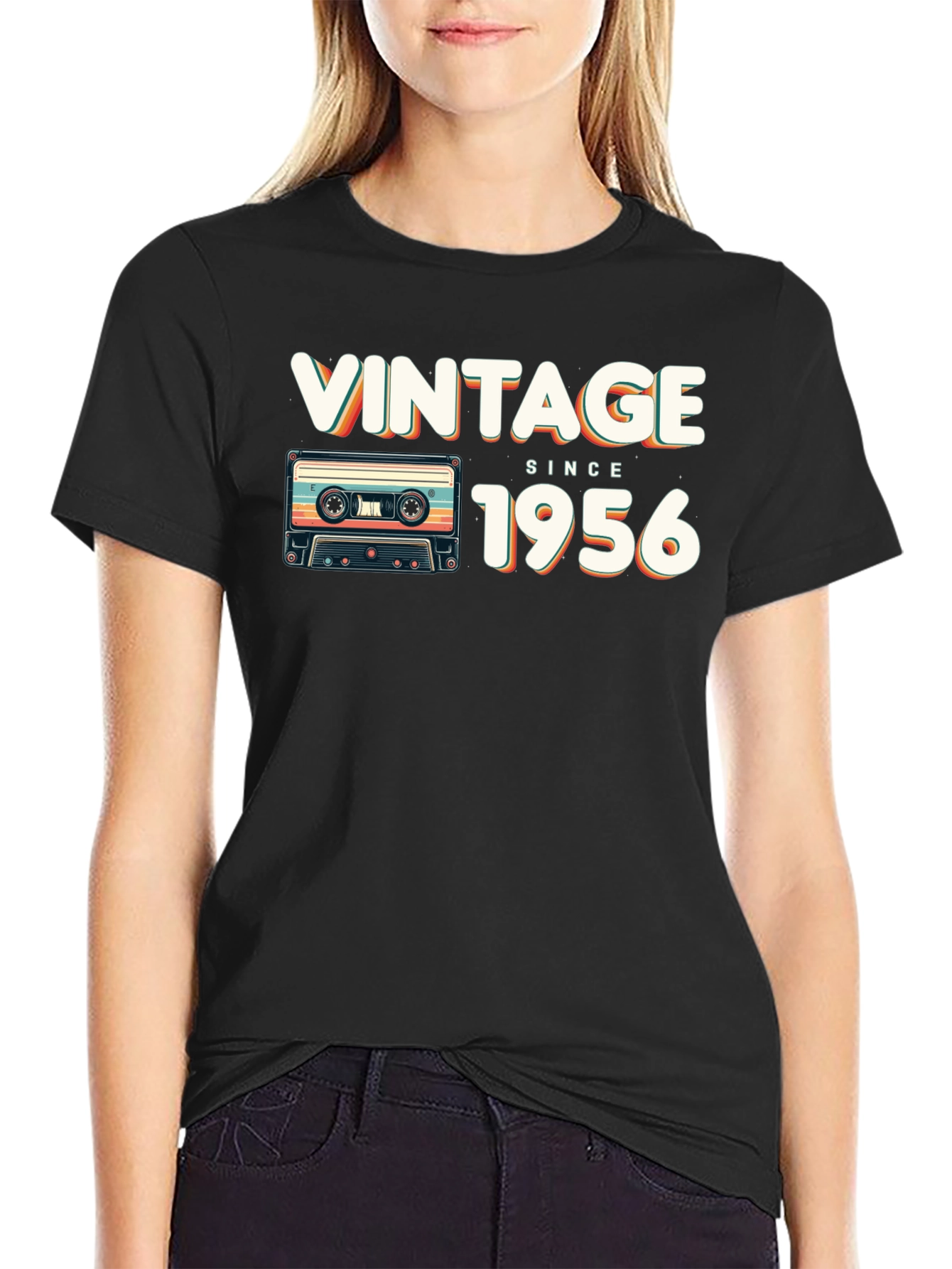 Black Vintage Since 1956 Cassette T-Shirt view 2