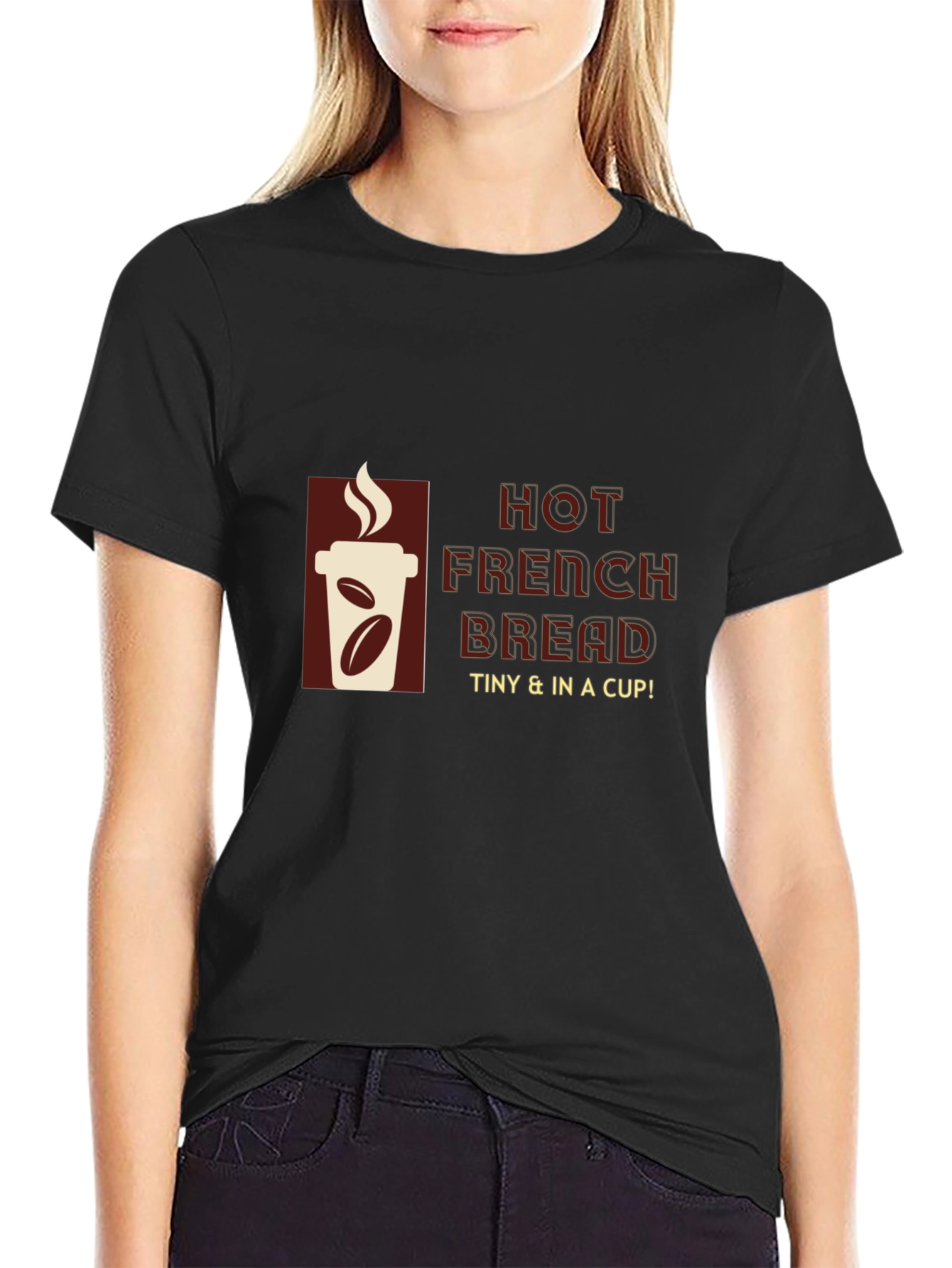 Hot French Bread T-Shirt - Coffee Cup Design - 2