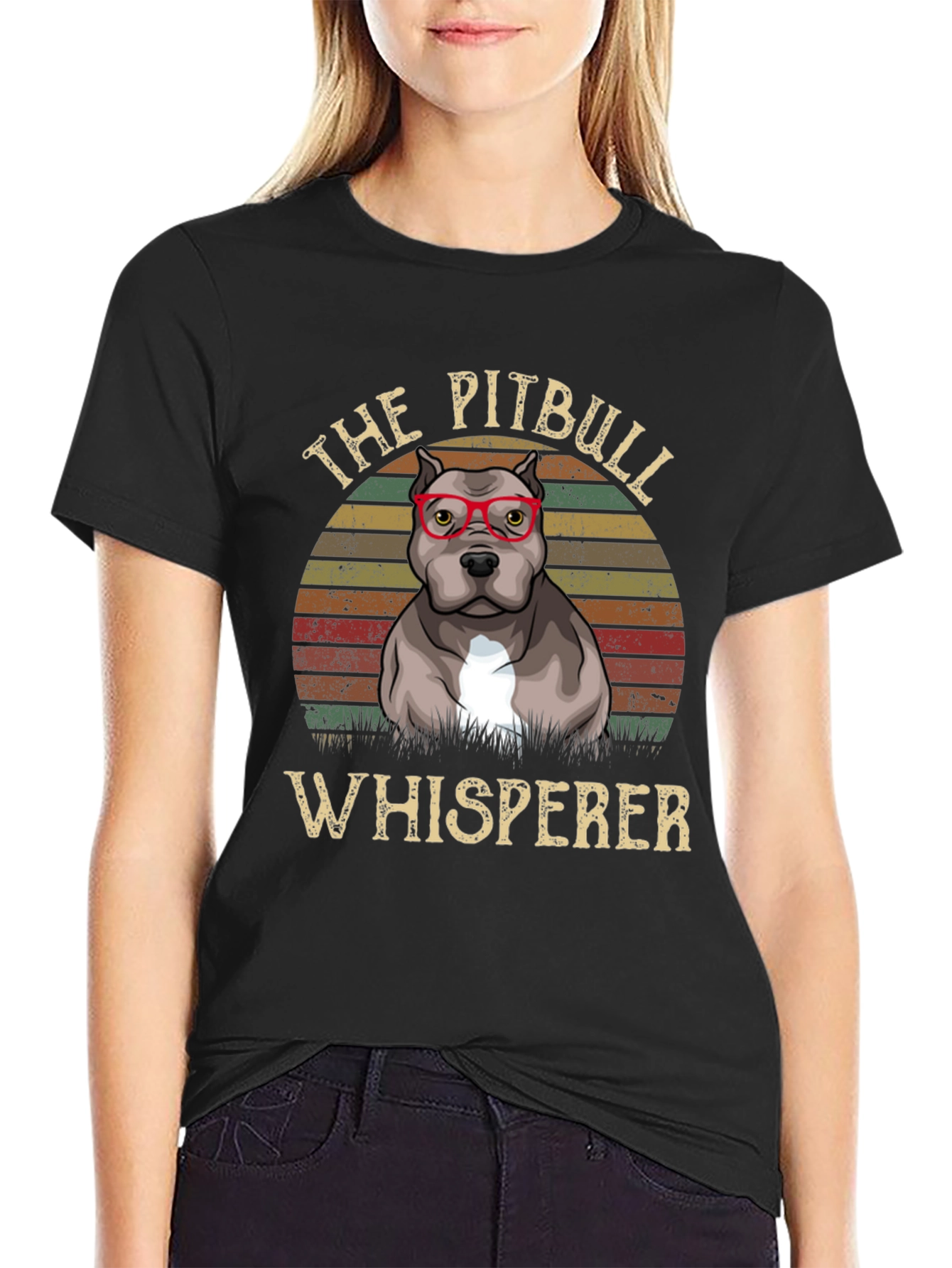 Black Pitbull Whisperer T-Shirt - Dog Lover Tee view 2
