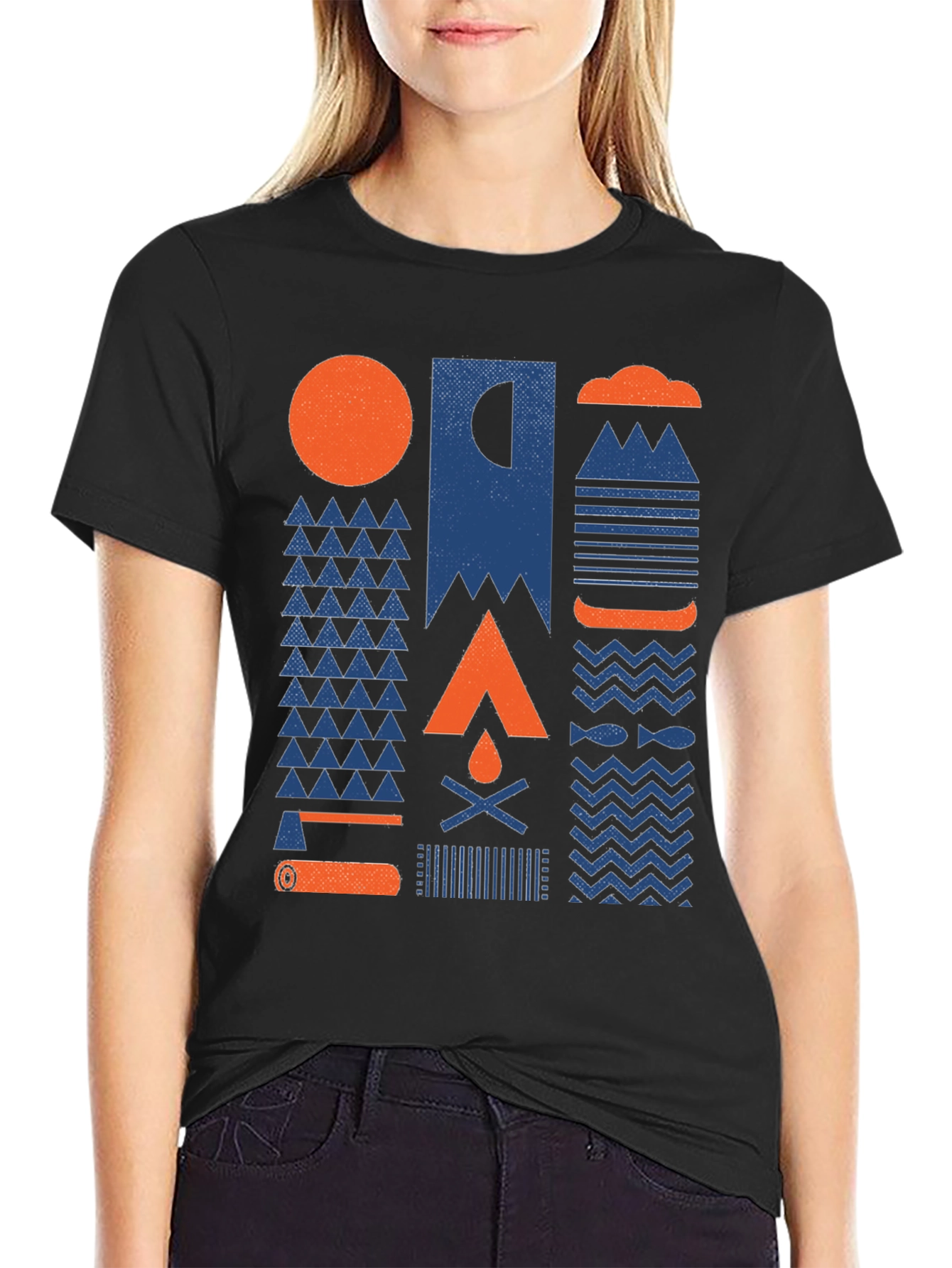 Black Outdoor Adventure Graphic T-Shirt view 2