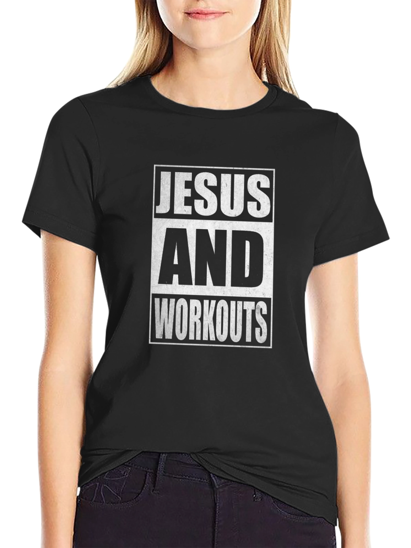 Black Jesus and Workouts Black Graphic Tee view 2