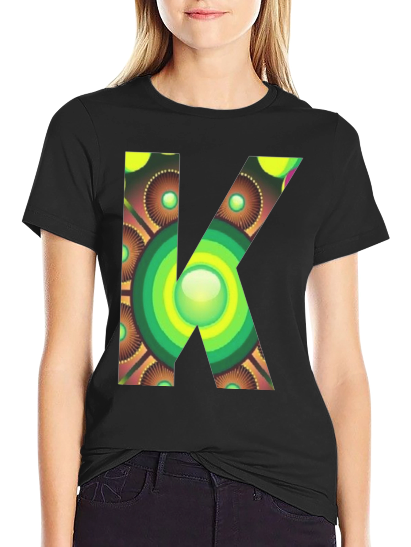 Abstract Letter K Graphic Tee - Unique Design - 2