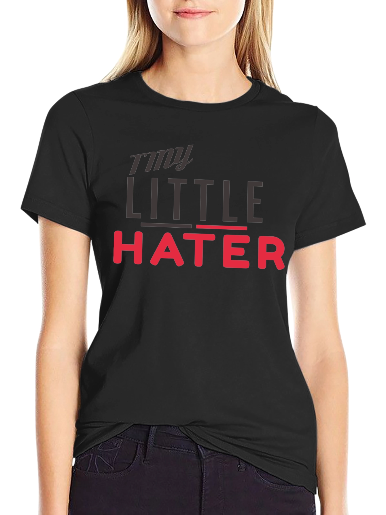 Black My Little Hater - Novelty Graphic T-Shirt view 2