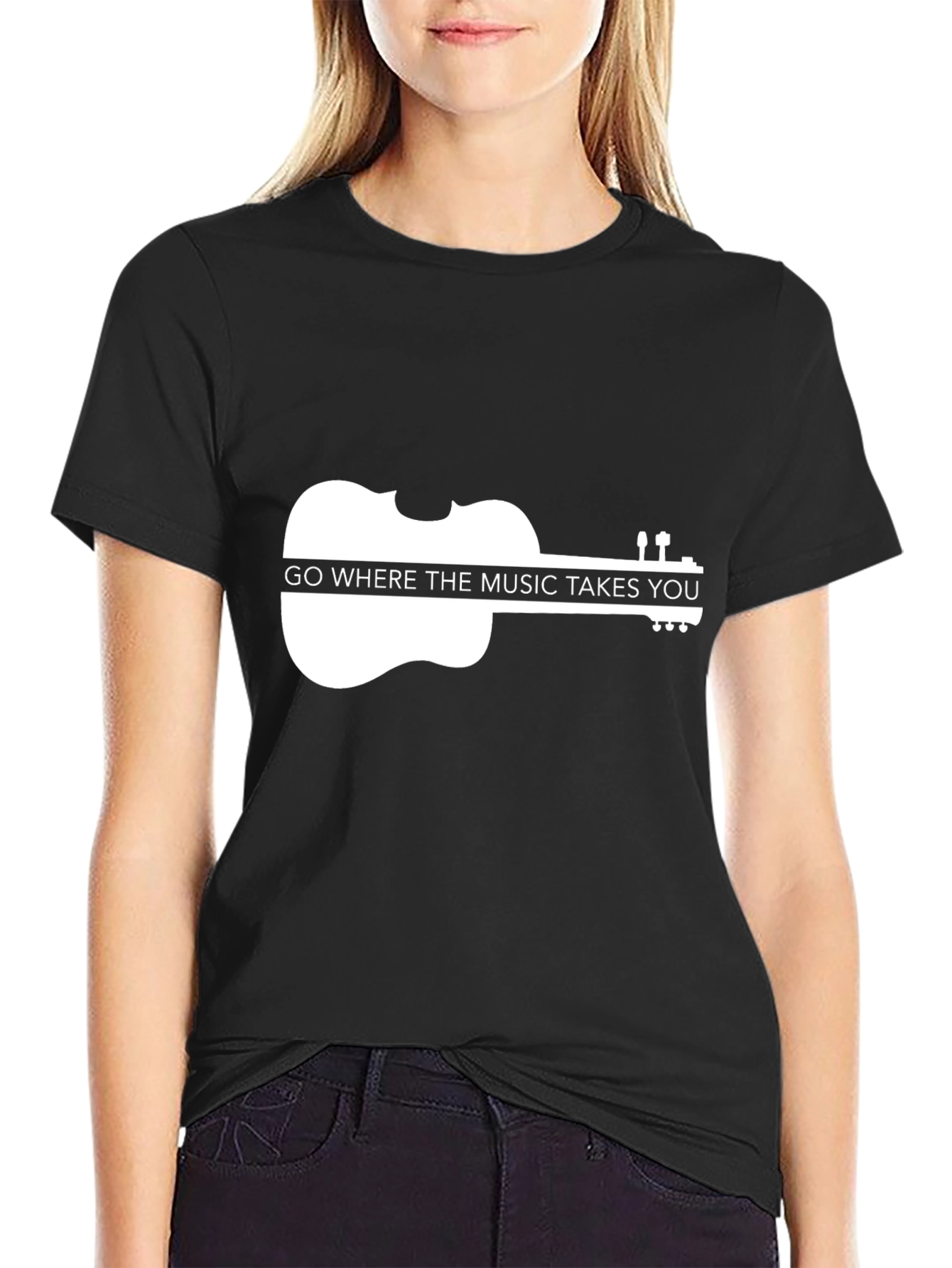 Black Music Takes You Violin Graphic Tee view 2