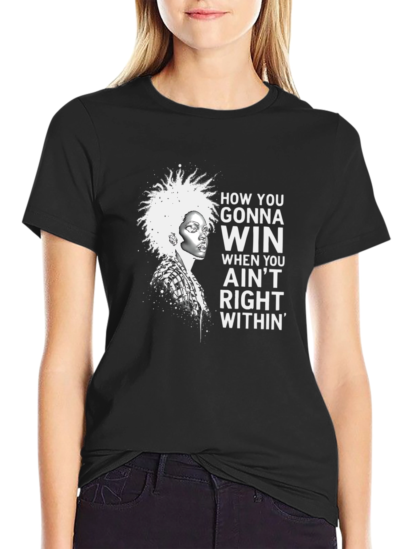 Black Inspirational T-Shirt - Lauryn Hill Quote view 2