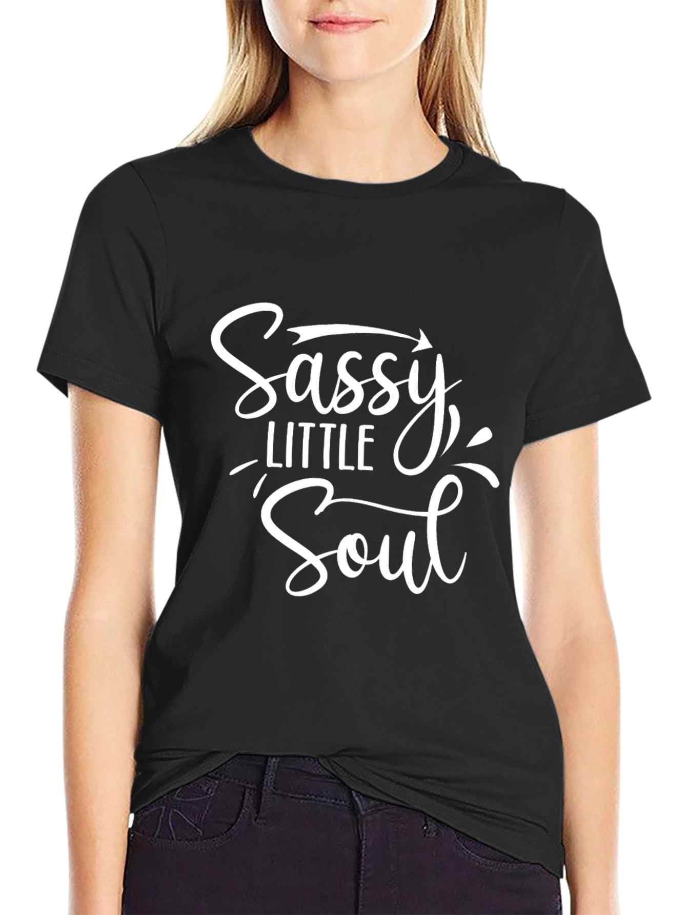 Black Sassy Little Soul Graphic Tee - Black view 2
