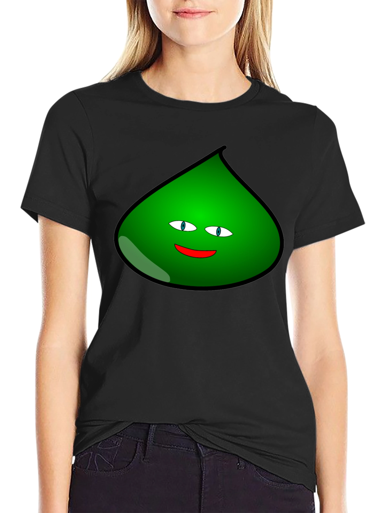 Black Fun Green Blob Graphic T-Shirt - Black view 2