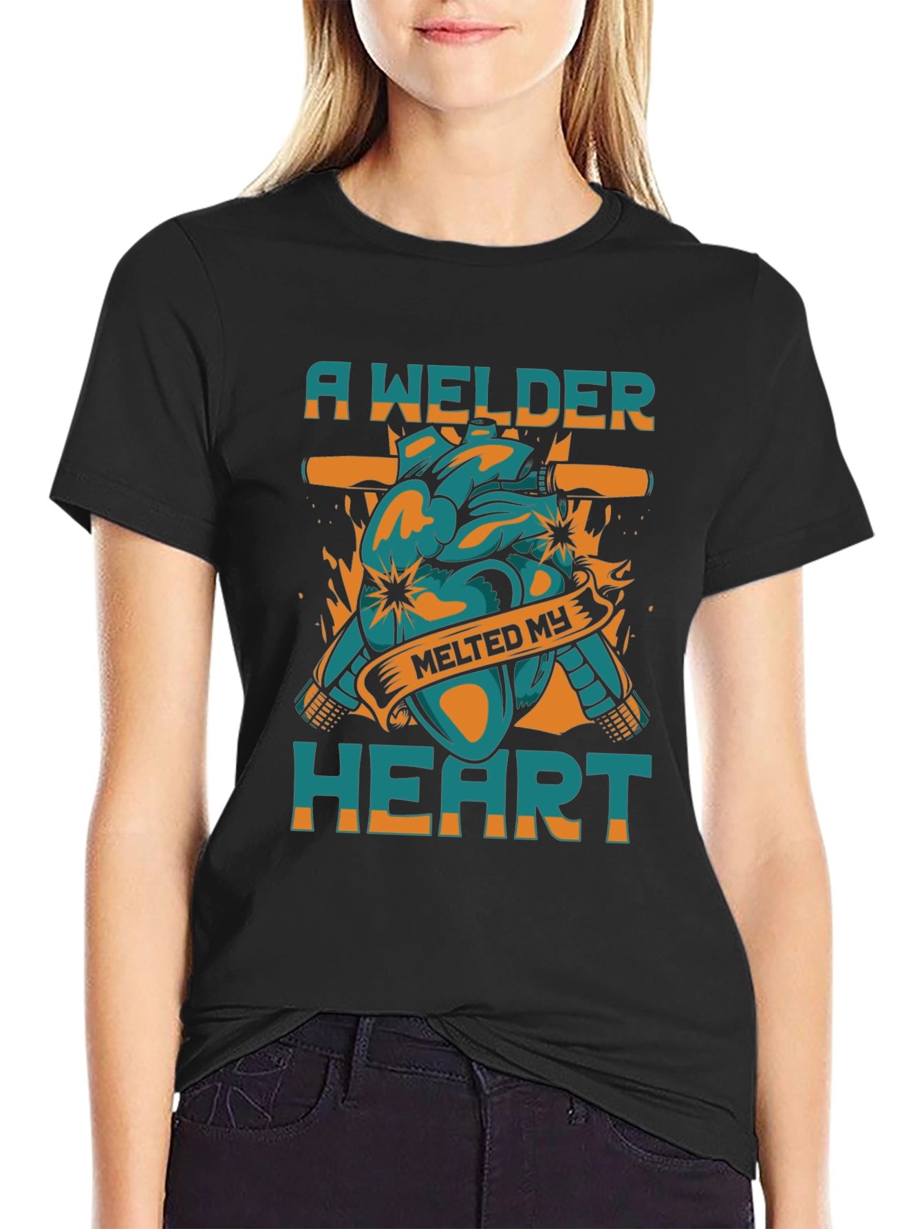 Black Welder Heart T-Shirt - Melts My Heart! view 2