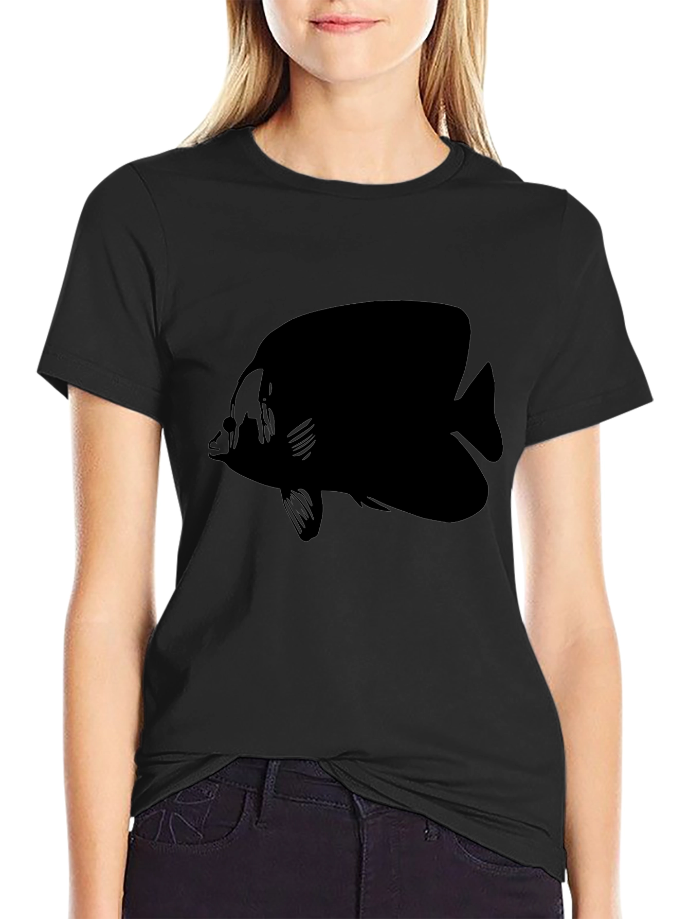 Black Black Fish Graphic T-Shirt view 2