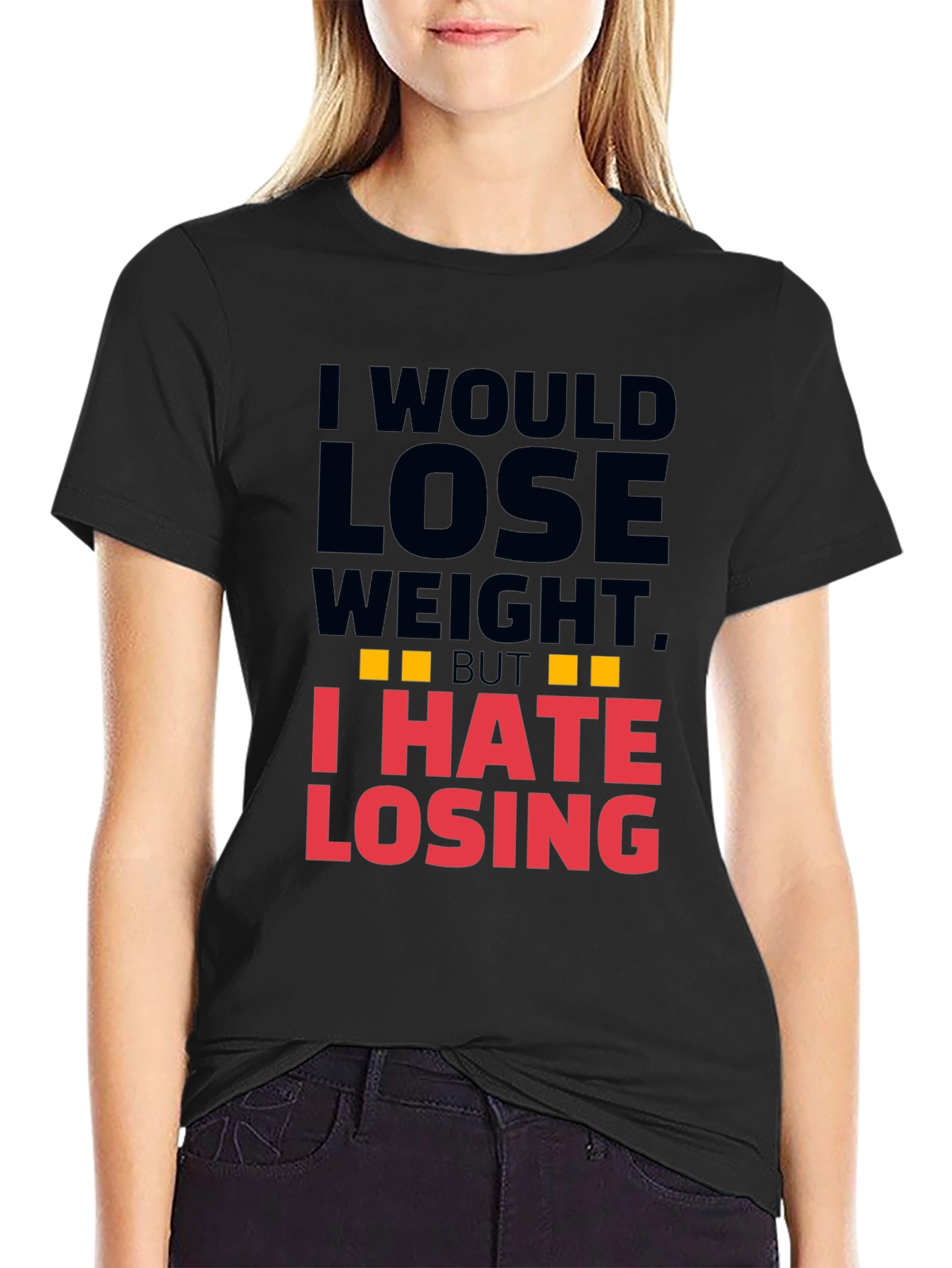 Black Funny I Hate Losing T-Shirt view 2