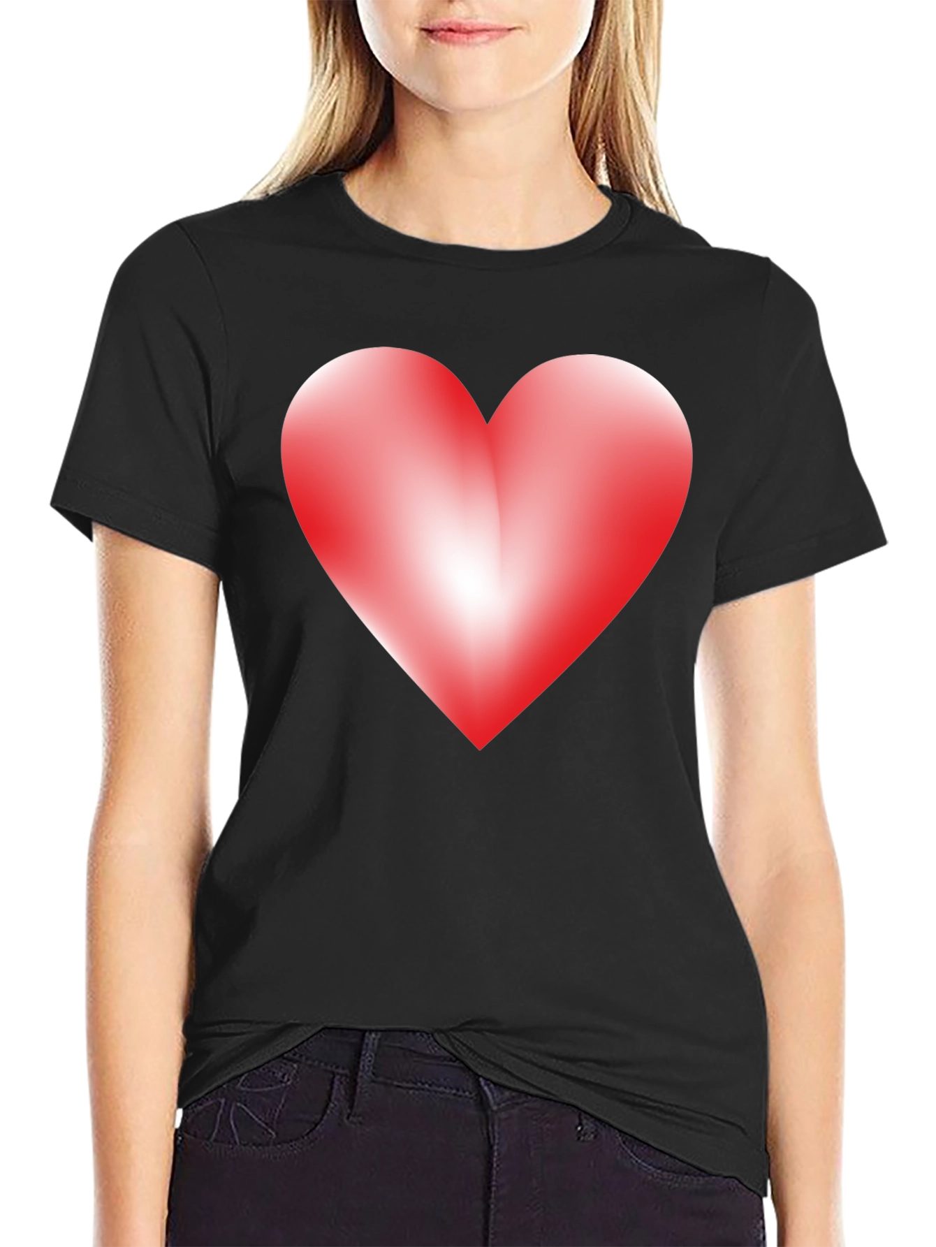 Black Heart Graphic Black T-Shirt - Express Your Love view 2