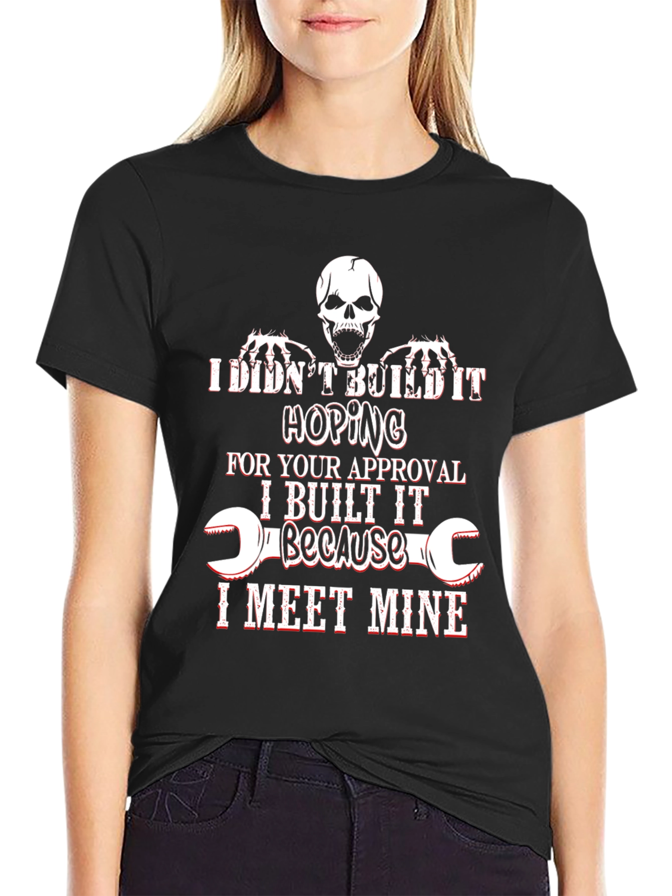 Black Humorous "I Meet Mine" Graphic Tee view 2
