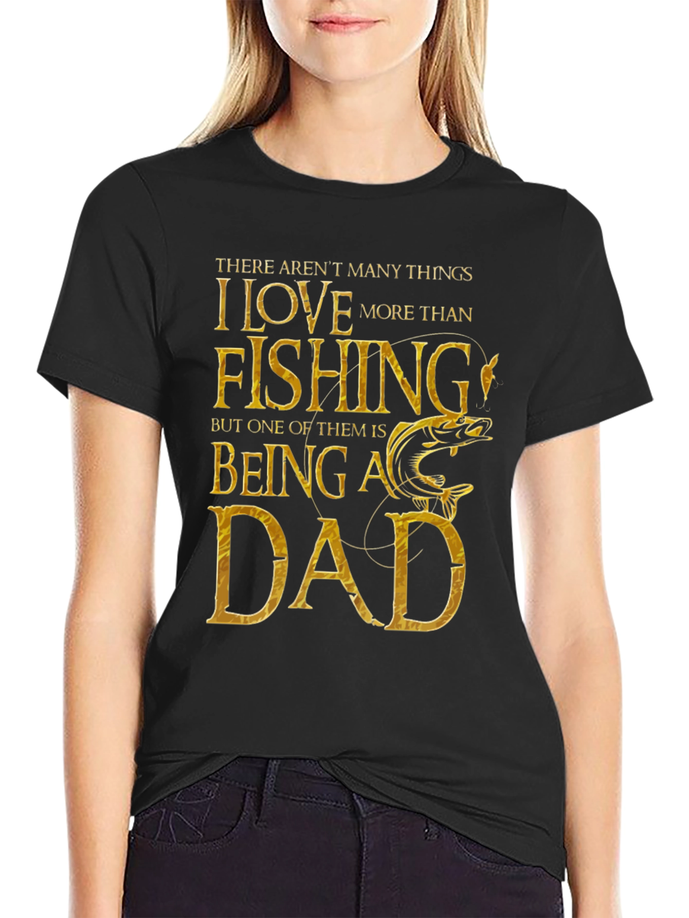 Black Fishing Dad Graphic T-Shirt - Perfect for Father's Day view 2