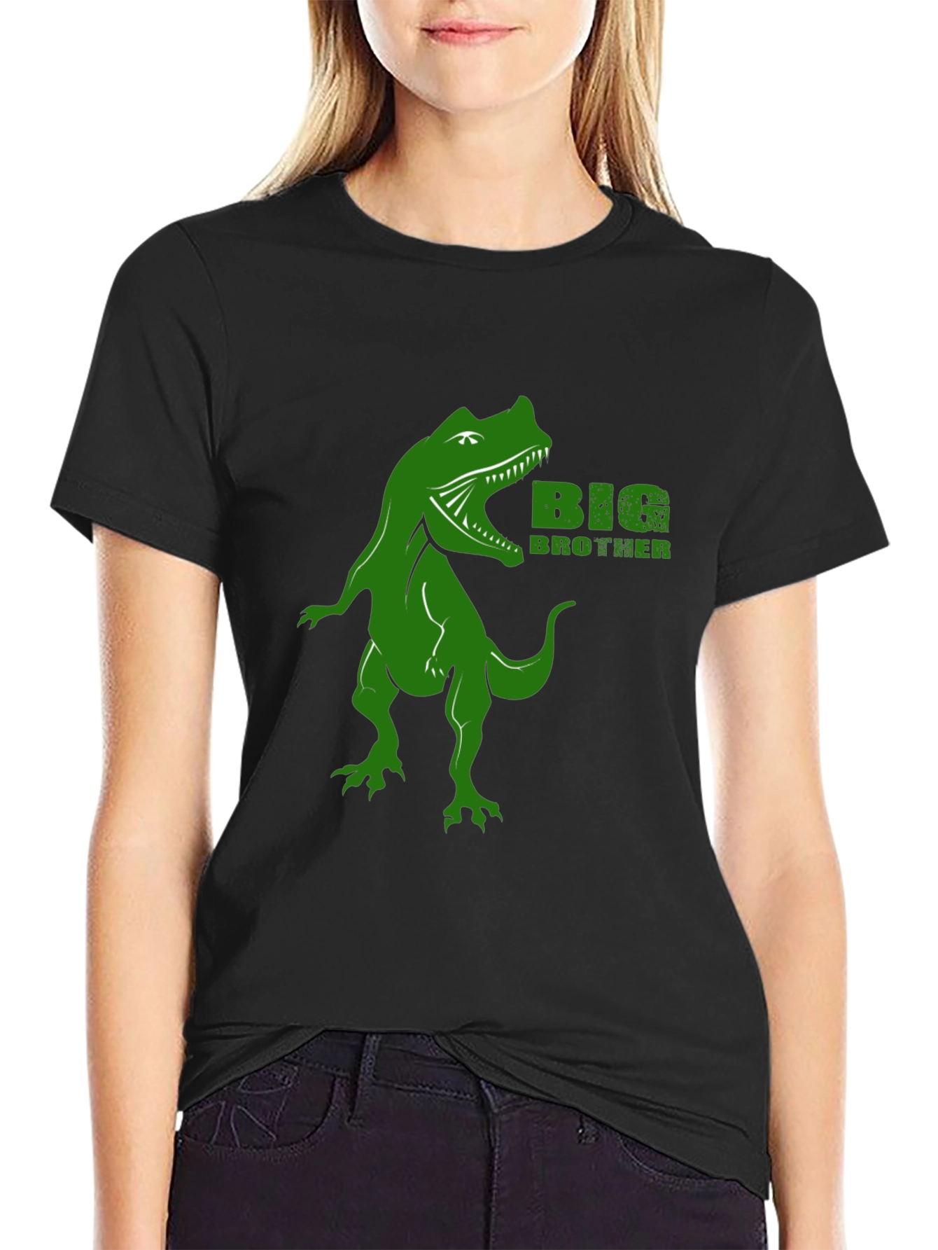 Black Big Brother Dinosaur T-Shirt - Black Dino Tee view 2