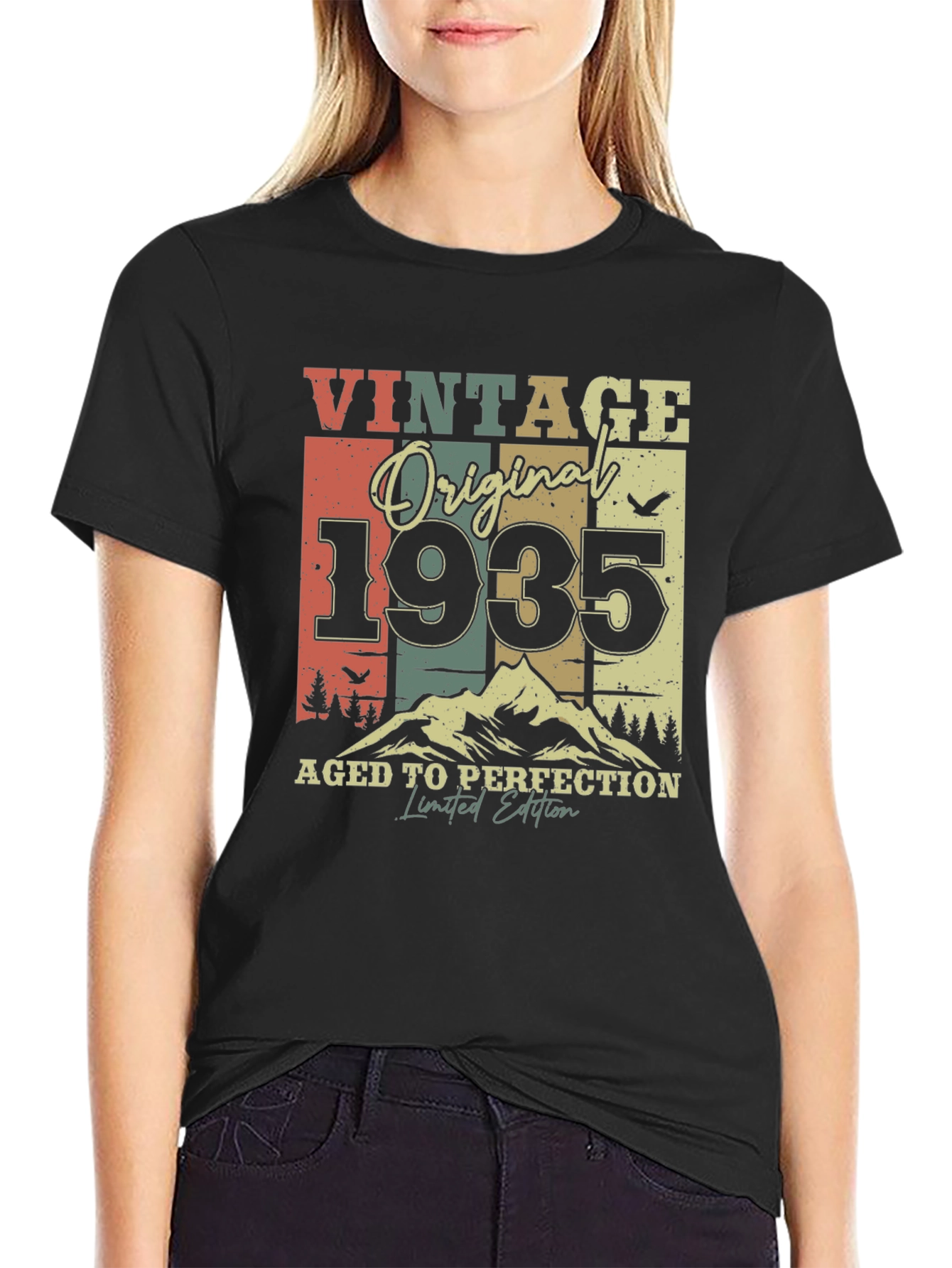 Black Vintage 1935 Aged to Perfection T-Shirt view 2