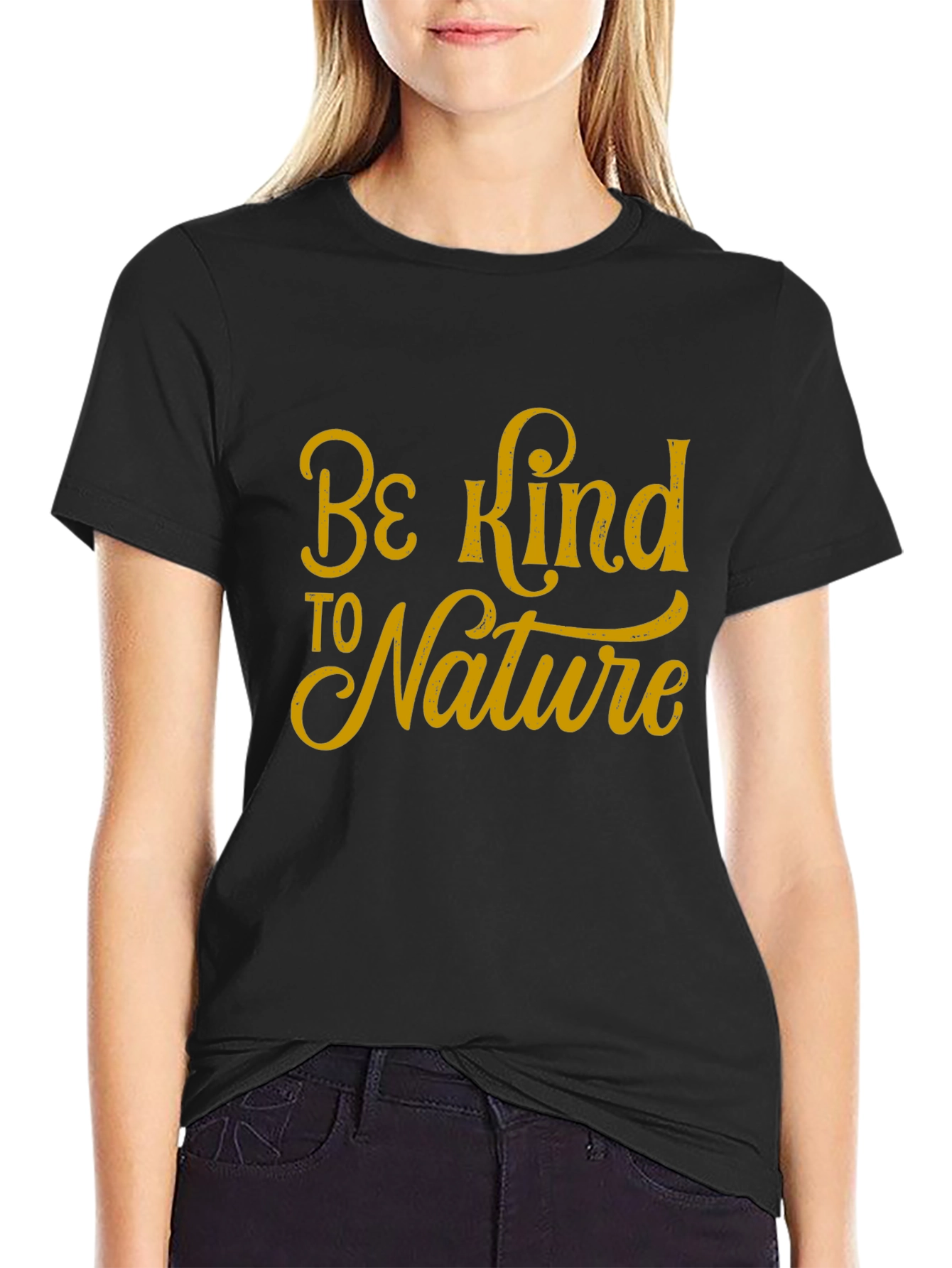 Black Be Kind To Nature Black T-Shirt view 2