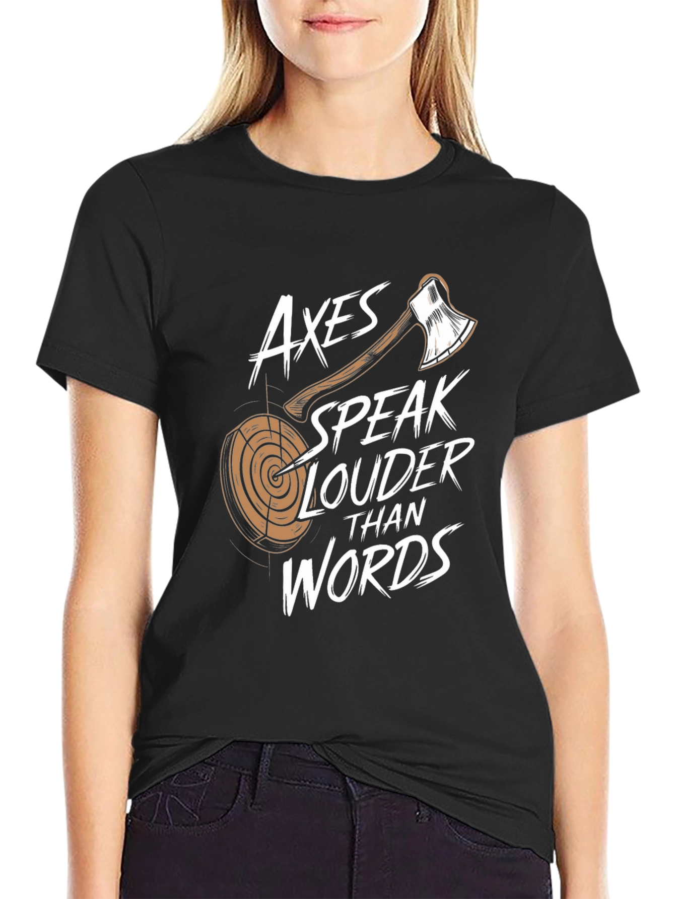 Black Axes Speak Louder Than Words Black T-Shirt view 2