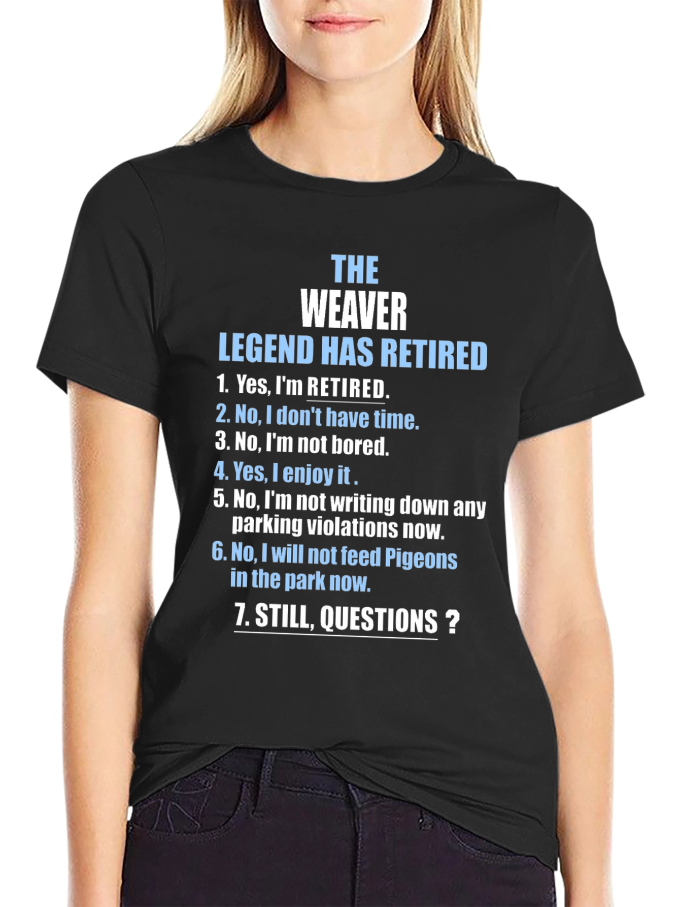 Black The Weaver Legend Retired Graphic Novelty T-Shirt view 2
