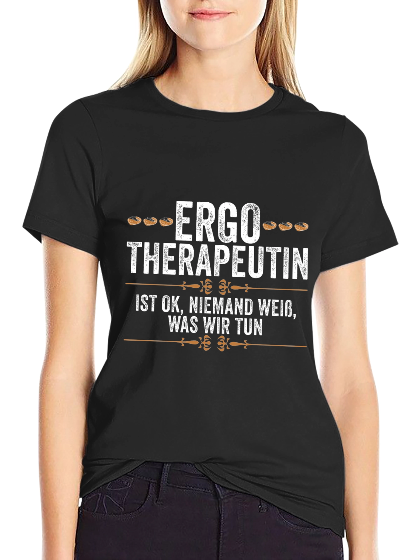 Black Ergo Therapeutin T-Shirt - Funny Occupational Therapy Tee view 2
