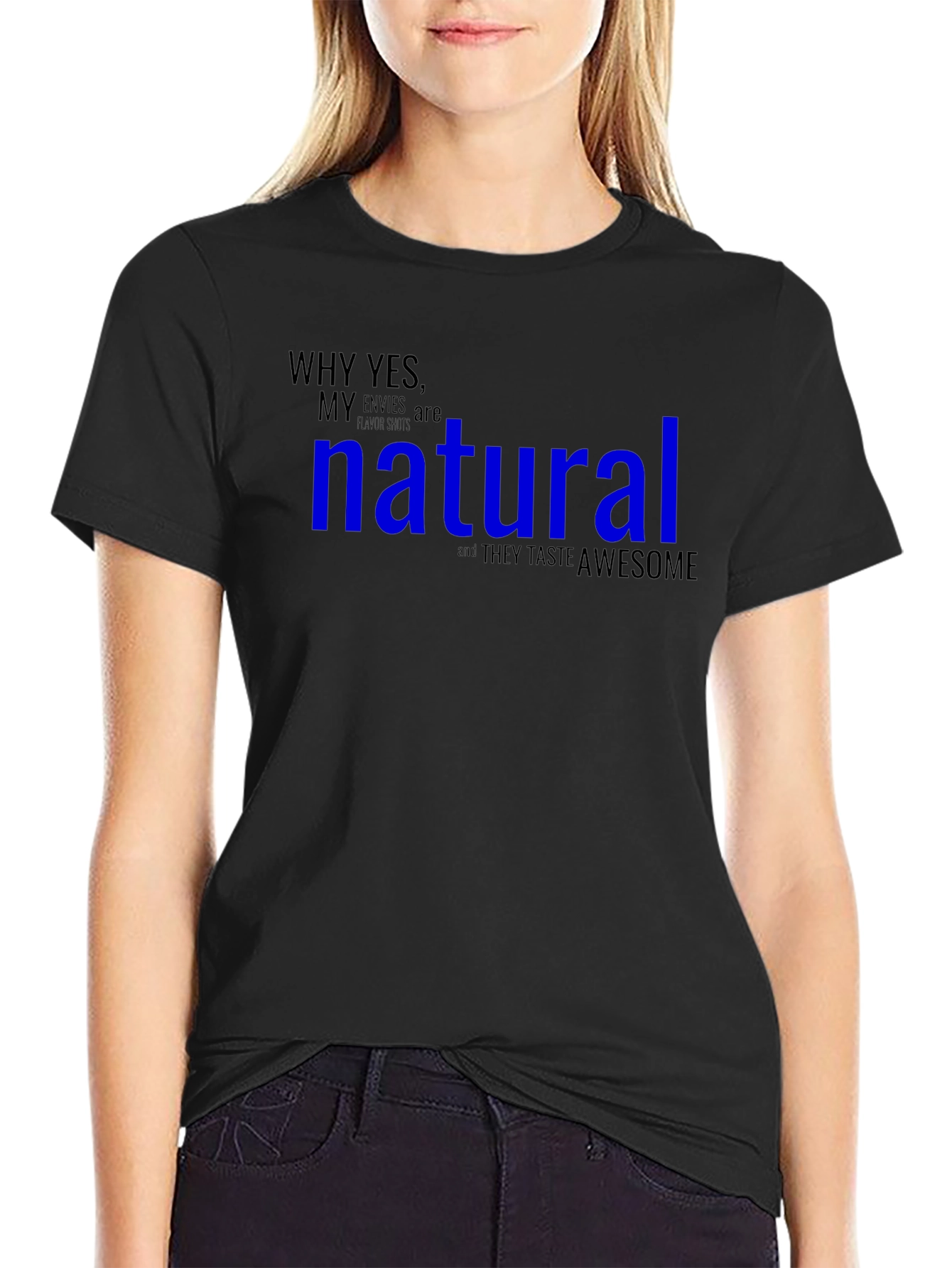Black Funny "Natural" Graphic T-Shirt view 2