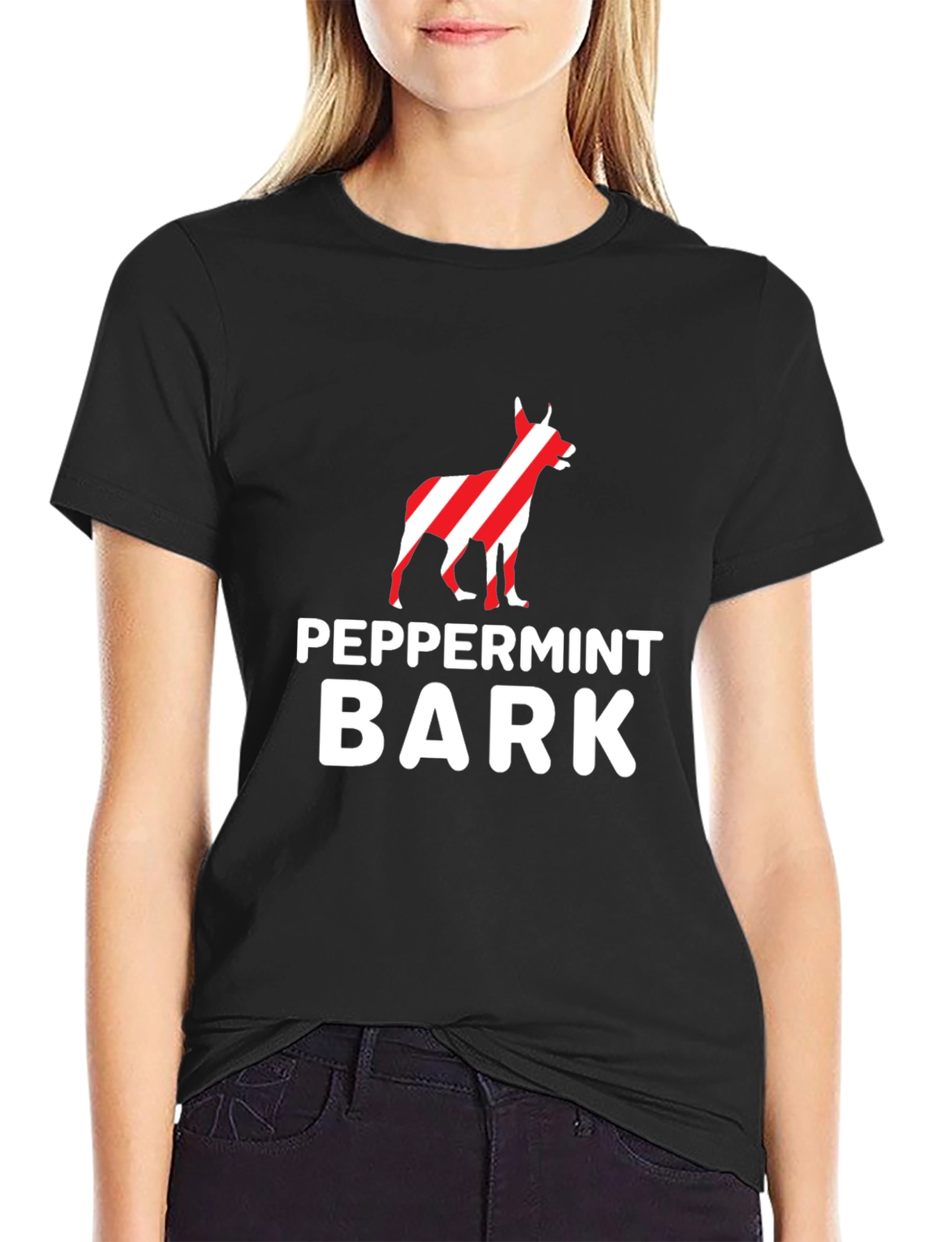Black Peppermint Bark Dog Graphic T-Shirt view 2