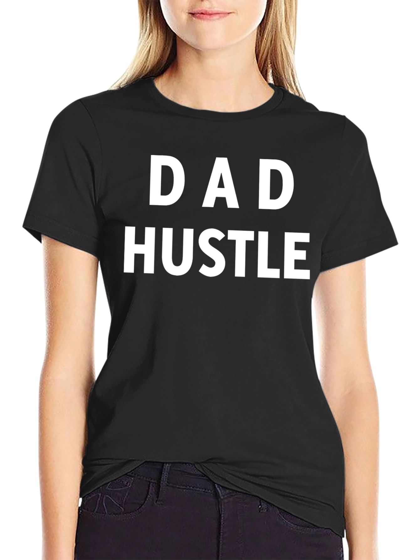 Black Dad Hustle Black Graphic T-Shirt view 2