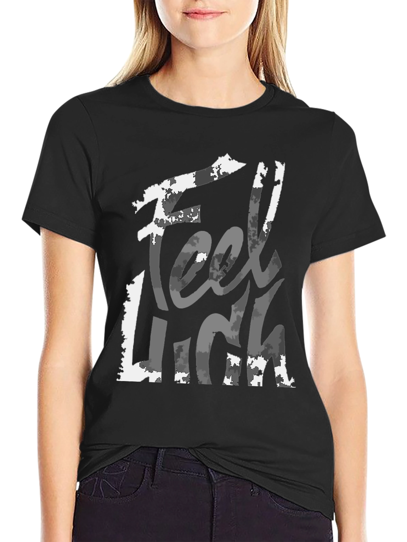Black Feel Luck T-Shirt - Stylish Graphic Tee for Men view 2