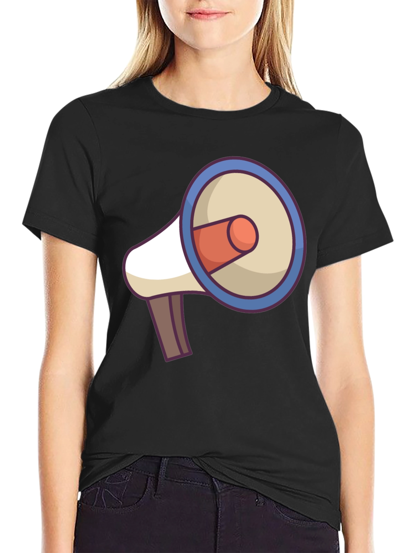 Black Megaphone Graphic Tee - Black view 2